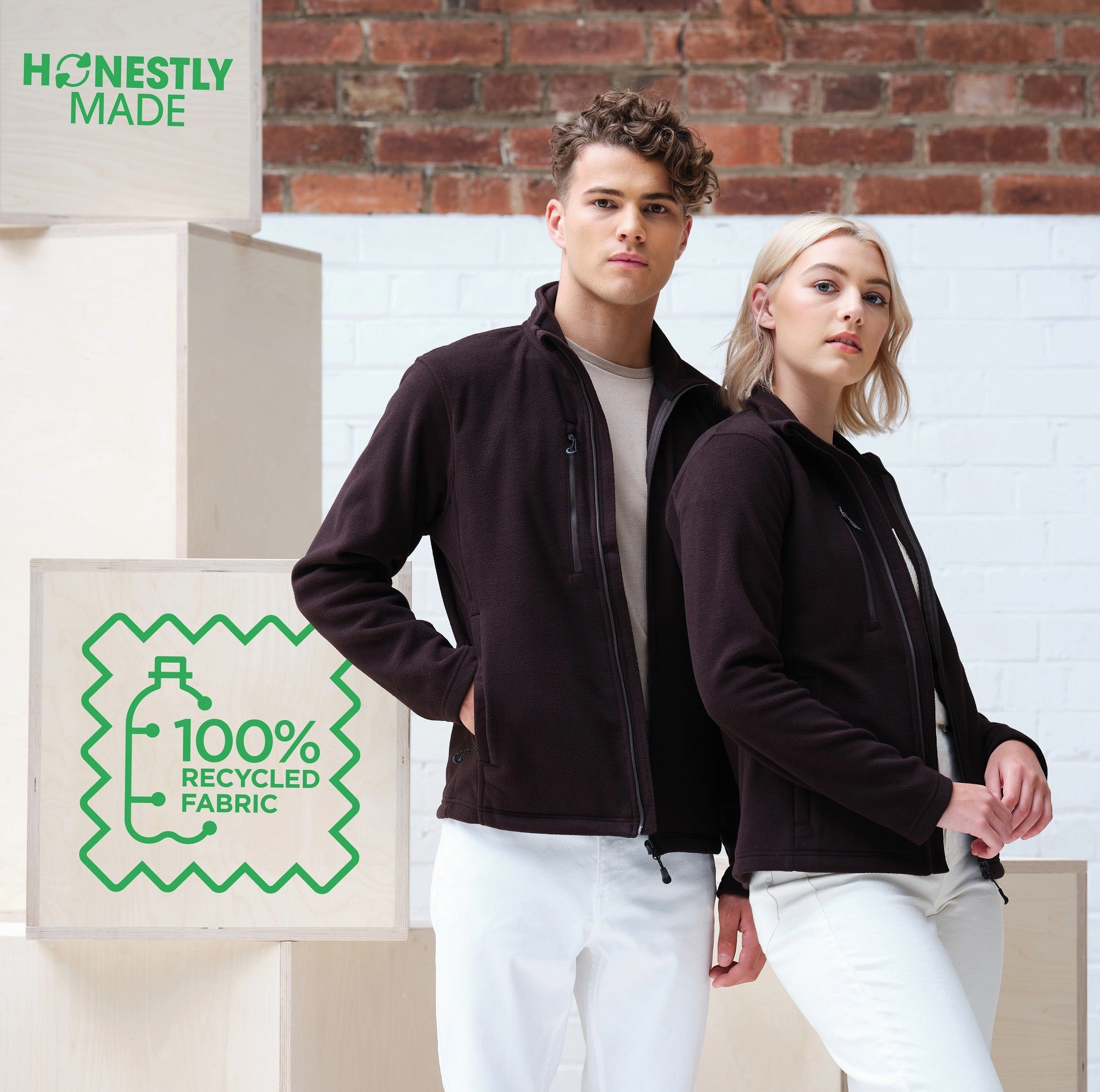 Outdoor Sports Seasonal Wardrobe Honestly Made Recycled Fleece Jacket | BLACK