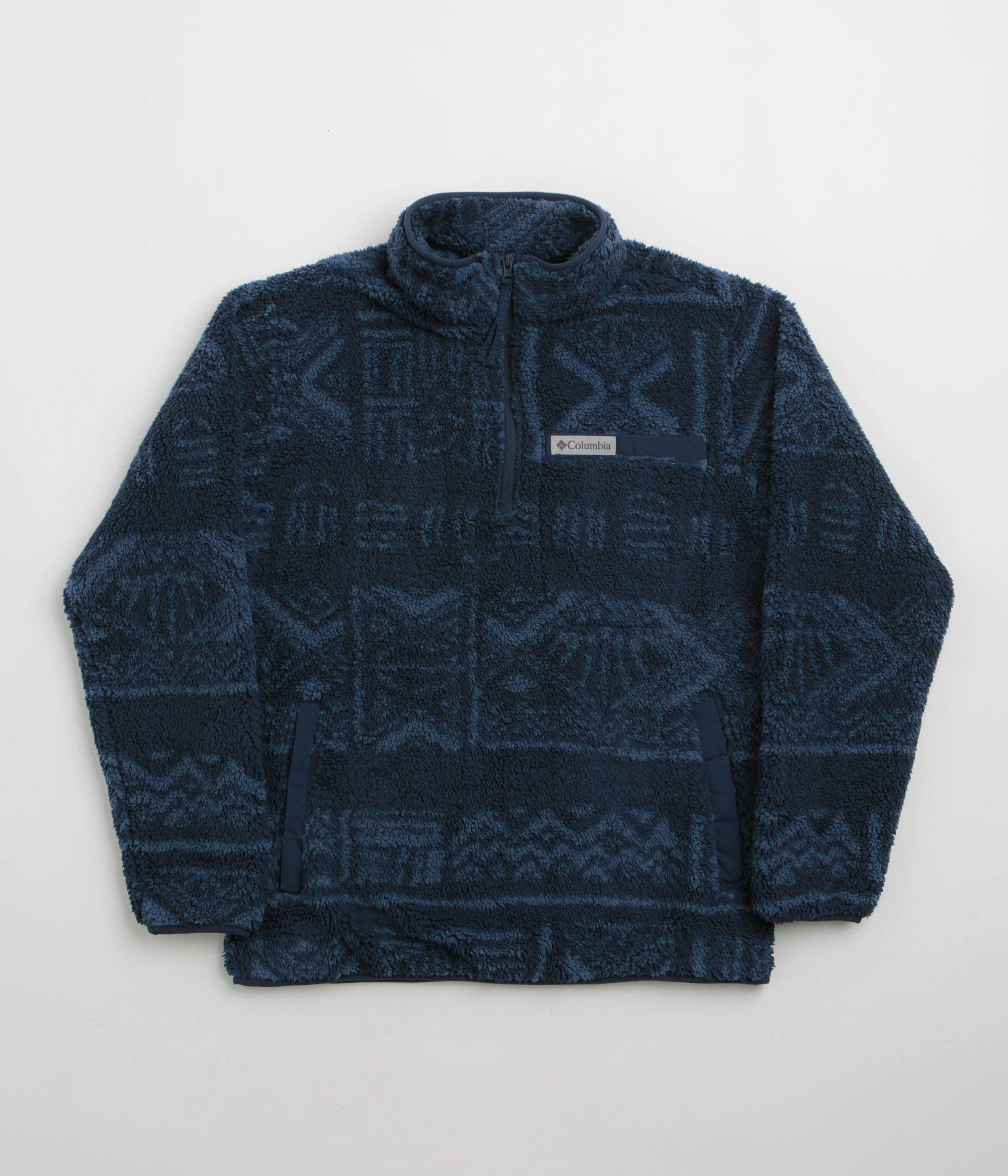 Columbia Rugged Ridge High Pile Half Zip Fleece - Collegiate Navy / Deschutes Days Relaxed Comfort