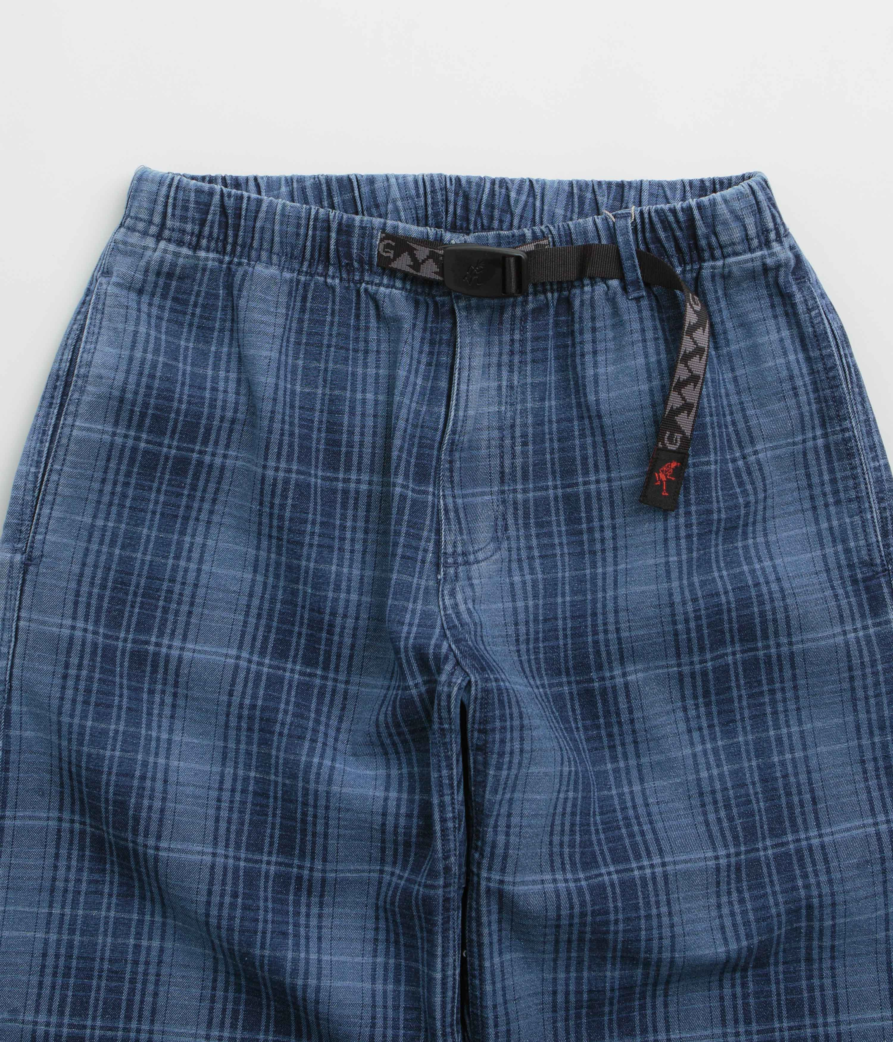 Functional Ease Gramicci O.G. Denim Plaid Pants - Indigo Checkered Plaid