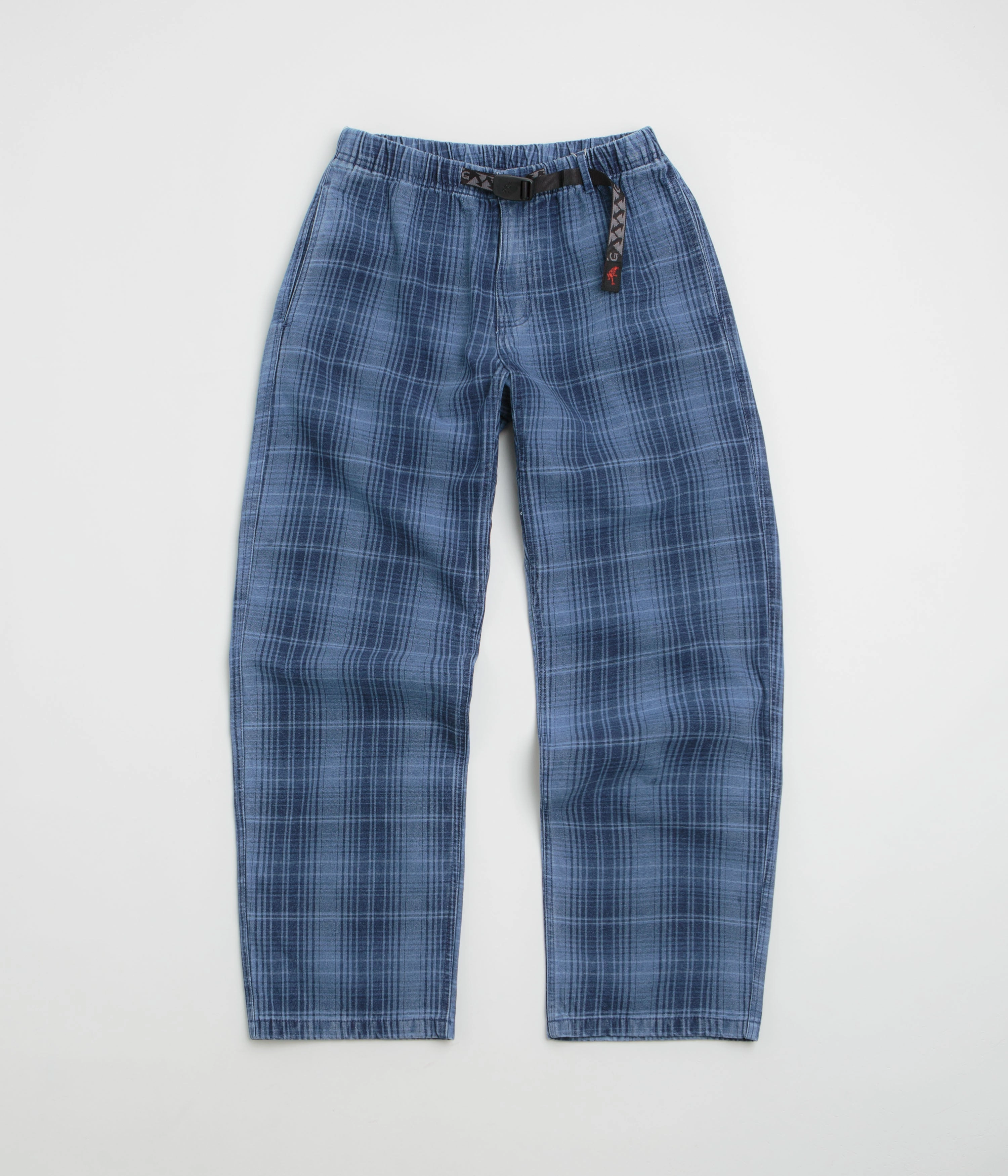 Gramicci O.G. Denim Plaid Pants - Indigo Checkered Plaid Lightweight Feel Work Ready