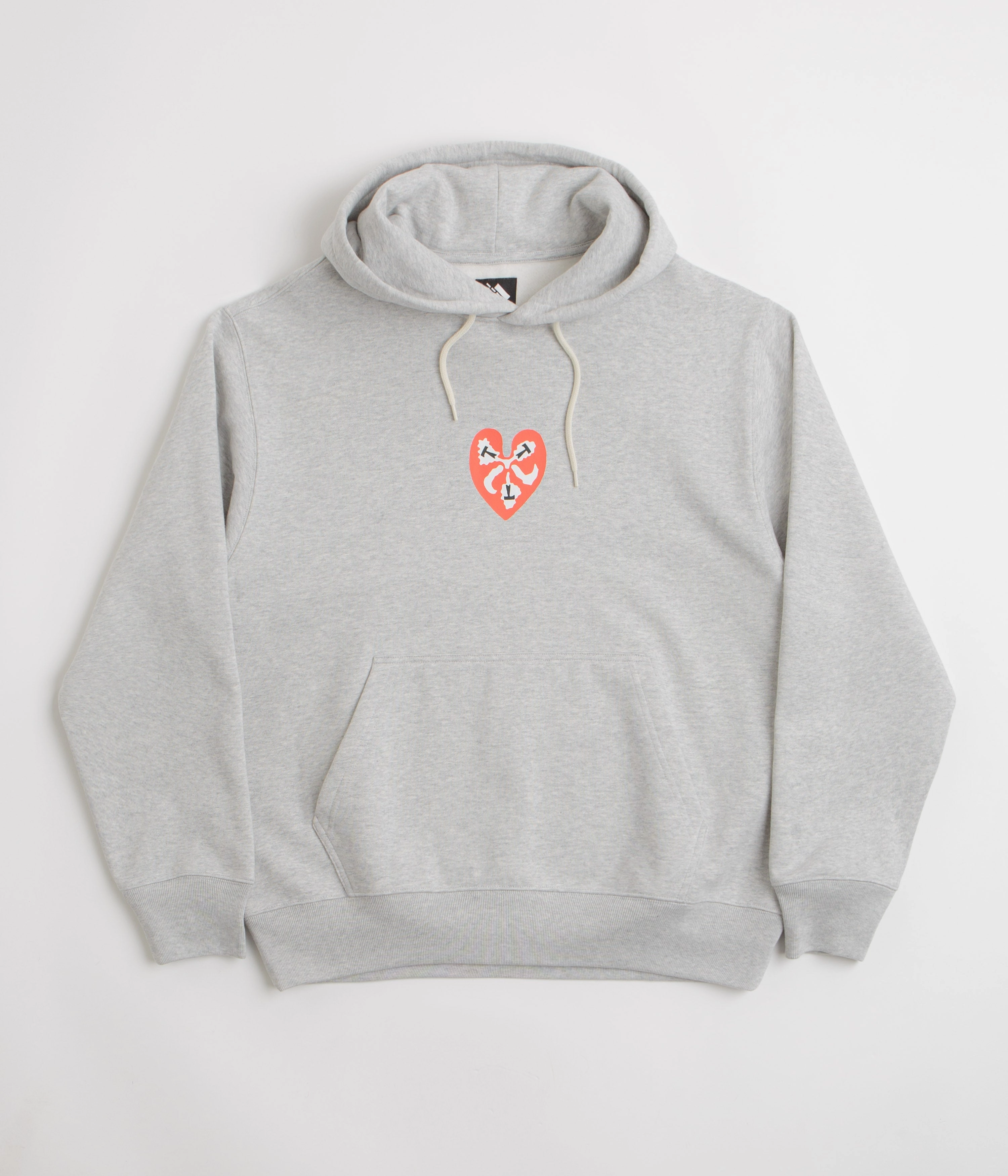 The Trilogy Tapes Heart Hoodie - Heather Grey Street Cool