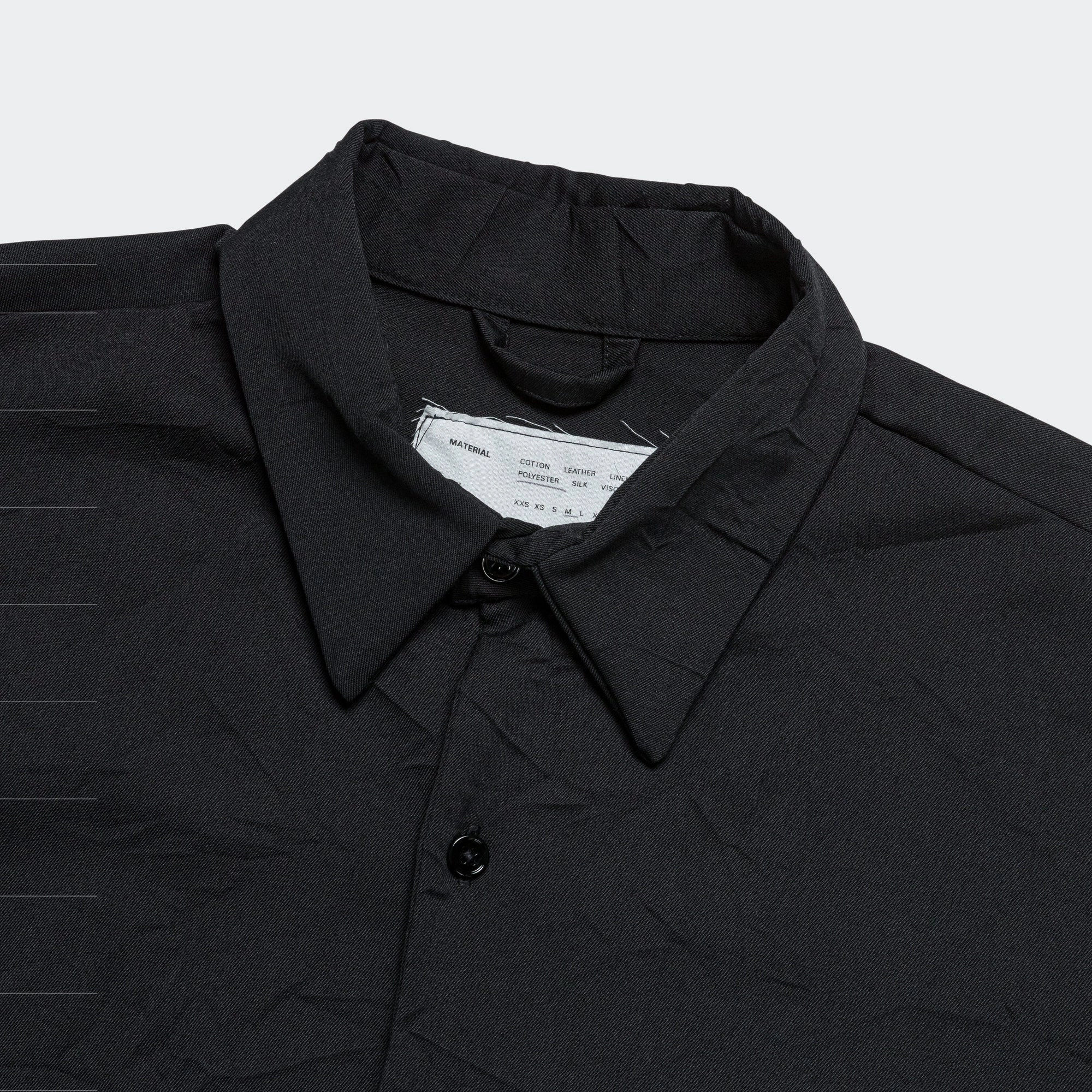 Ombre look Corporate Retreat Over Shirt - Black Wrinkled Wool Twill