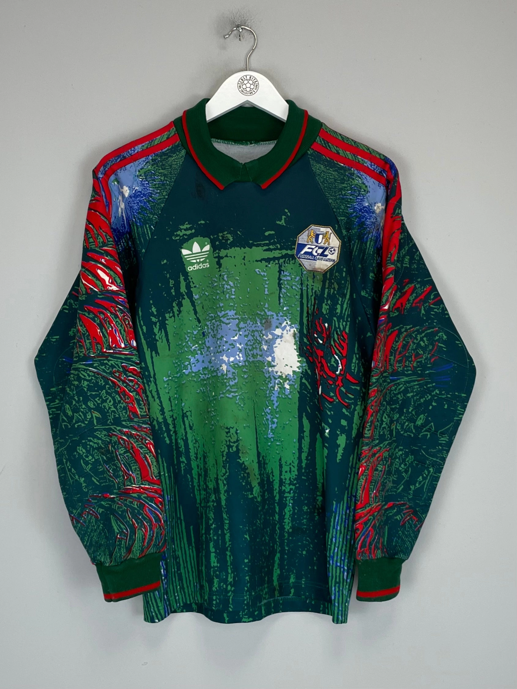 1992/93 FC LUZERN #1 *MATCH WORN* GK SHIRT (M) ADIDAS Soft Inner Lining Light Diffusion Knit