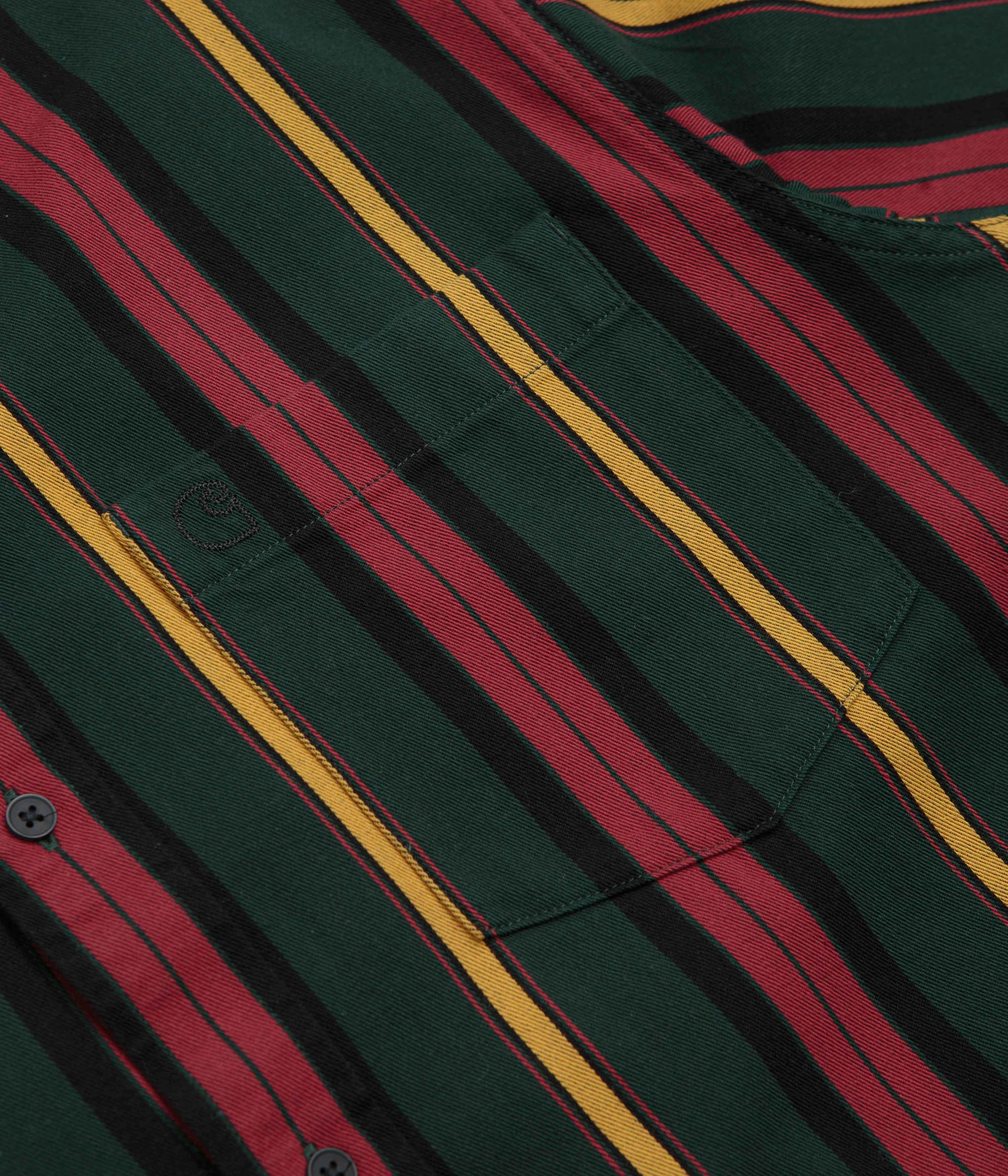 Carhartt Jarrell Short Sleeve Shirt - Jarrell Stripe / Conifer / Black Lightweight Material stain resistant coating