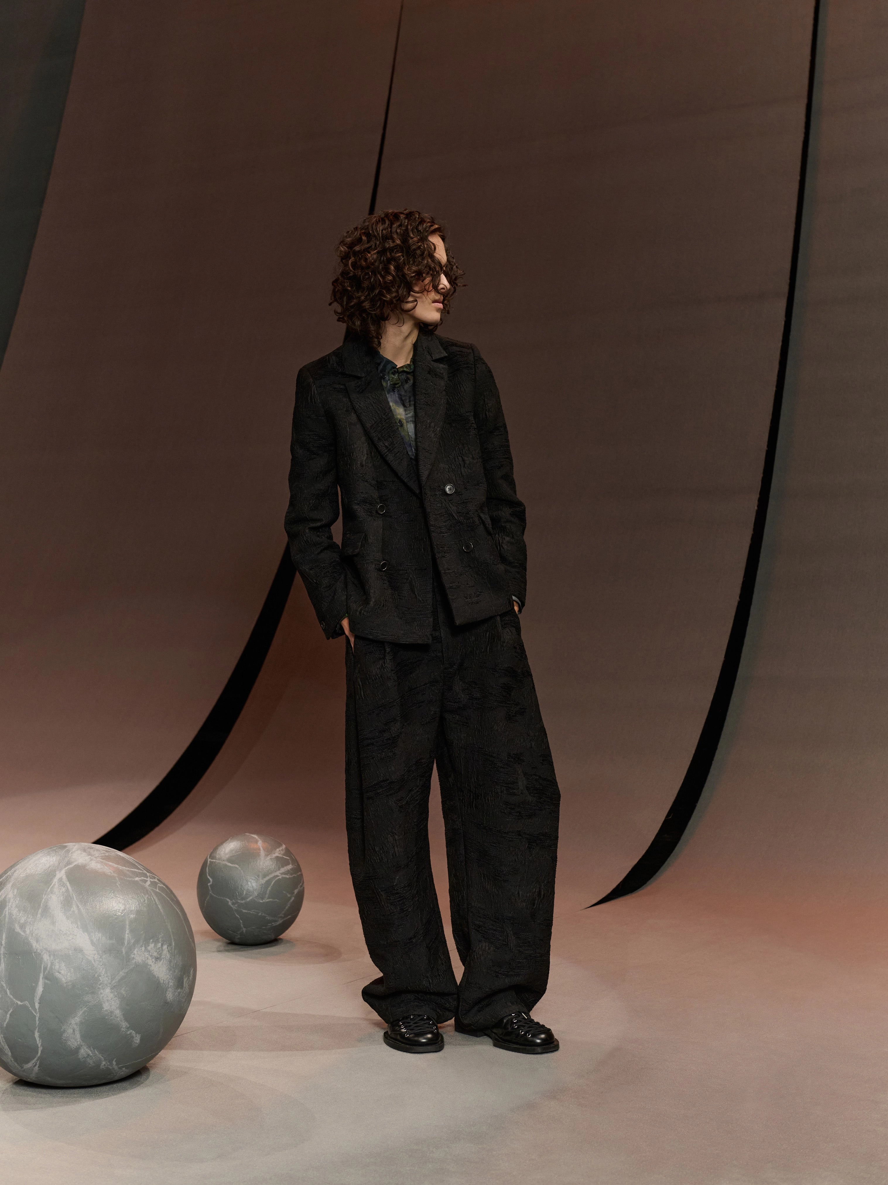 Motif Blazer - Fishes Black Grace Level