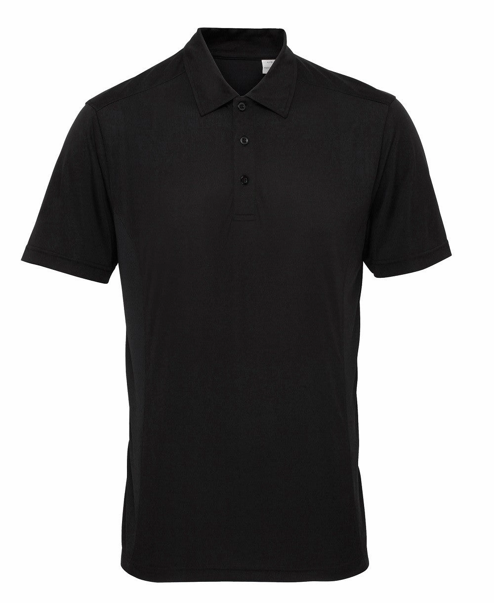 Active Lifestyle SlimFit Design Panelled Polo | BLACK
