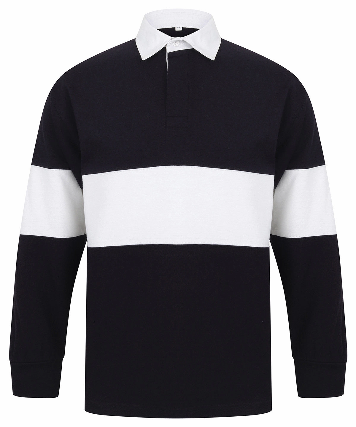 Sporty Style Panelled rugby shirt | NAVY/WHITE