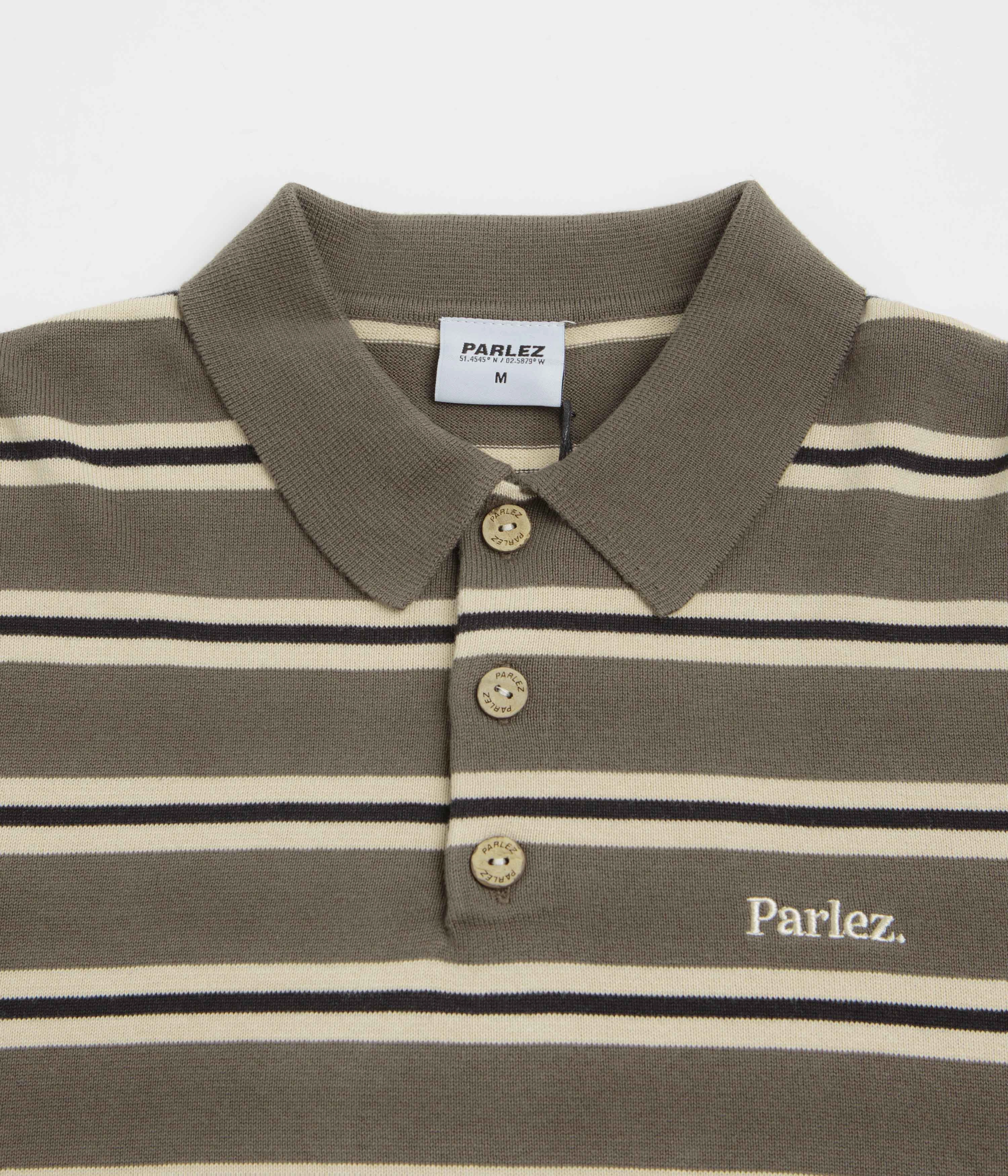 Parlez Aspen Long Sleeve Polo Shirt - Moss Lightweight Feel Sustainable Dye Process