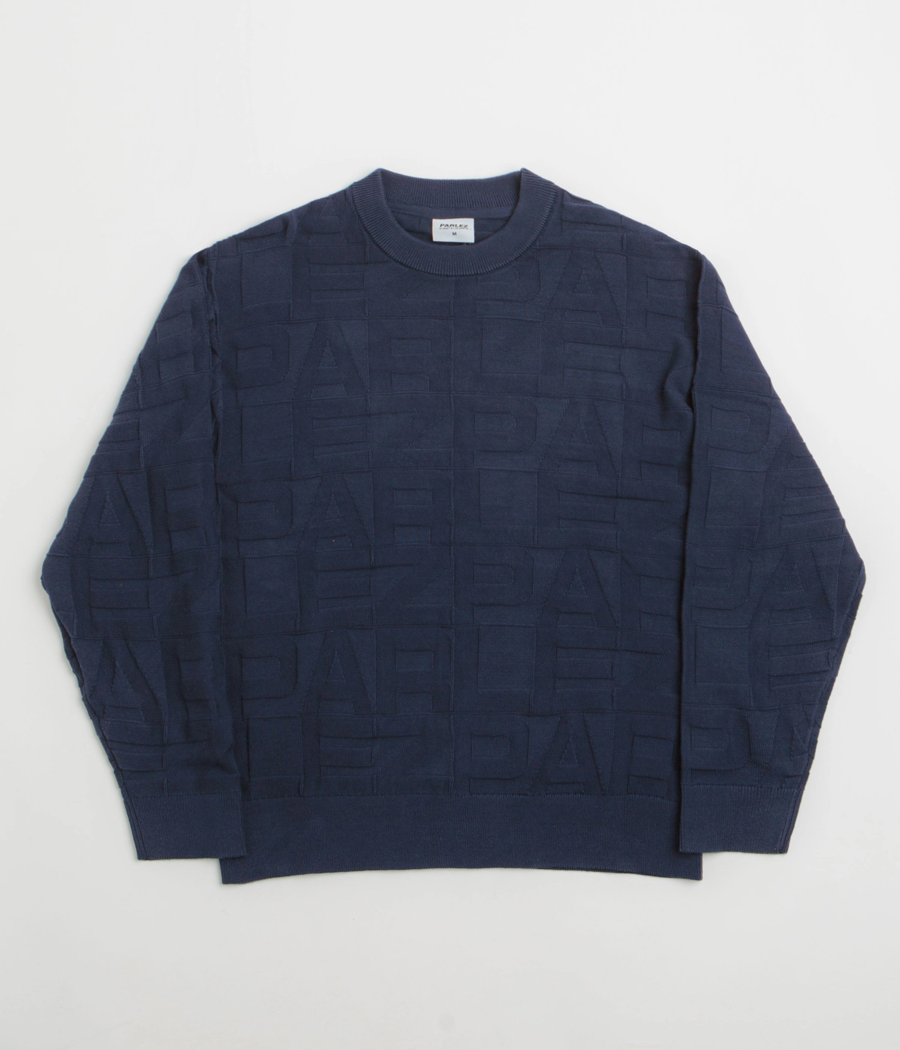 Parlez Block Crewneck Sweatshirt - Midnight good for rainy days color fast