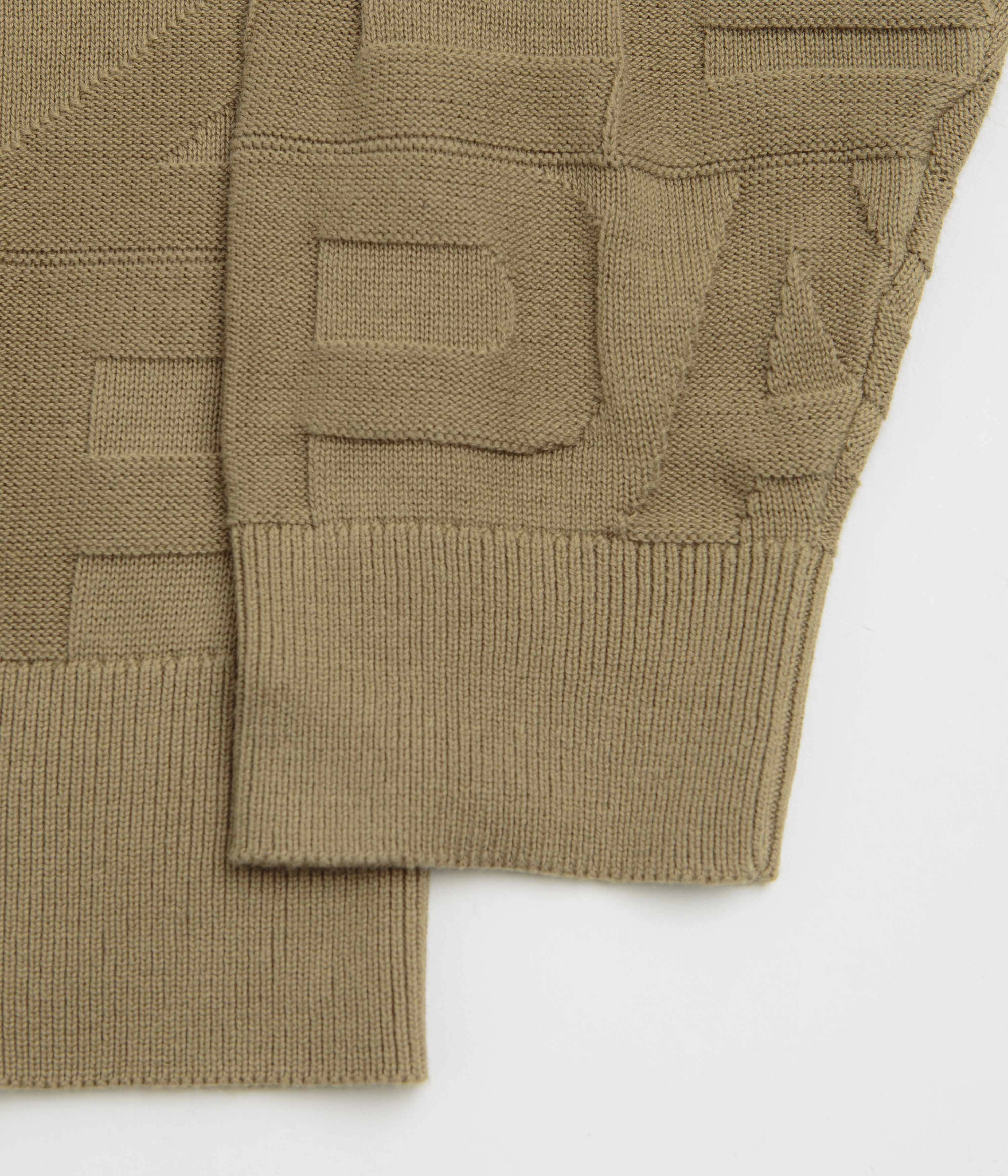 Lightweight Shiny Finish Parlez Block Crewneck Sweatshirt - Sand