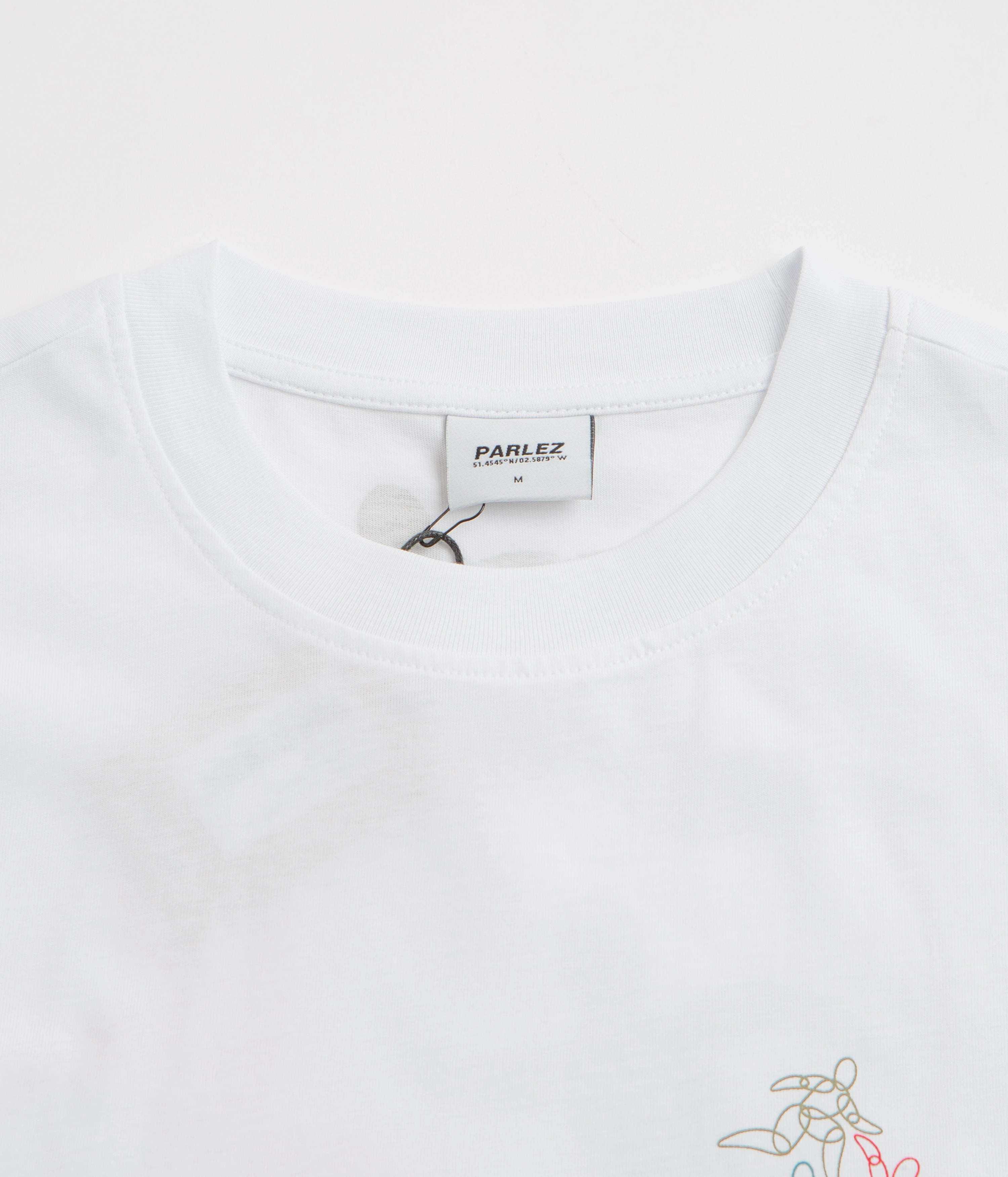 Perfect for Vacation Reinforced Hemline Parlez Corpora T-Shirt - White