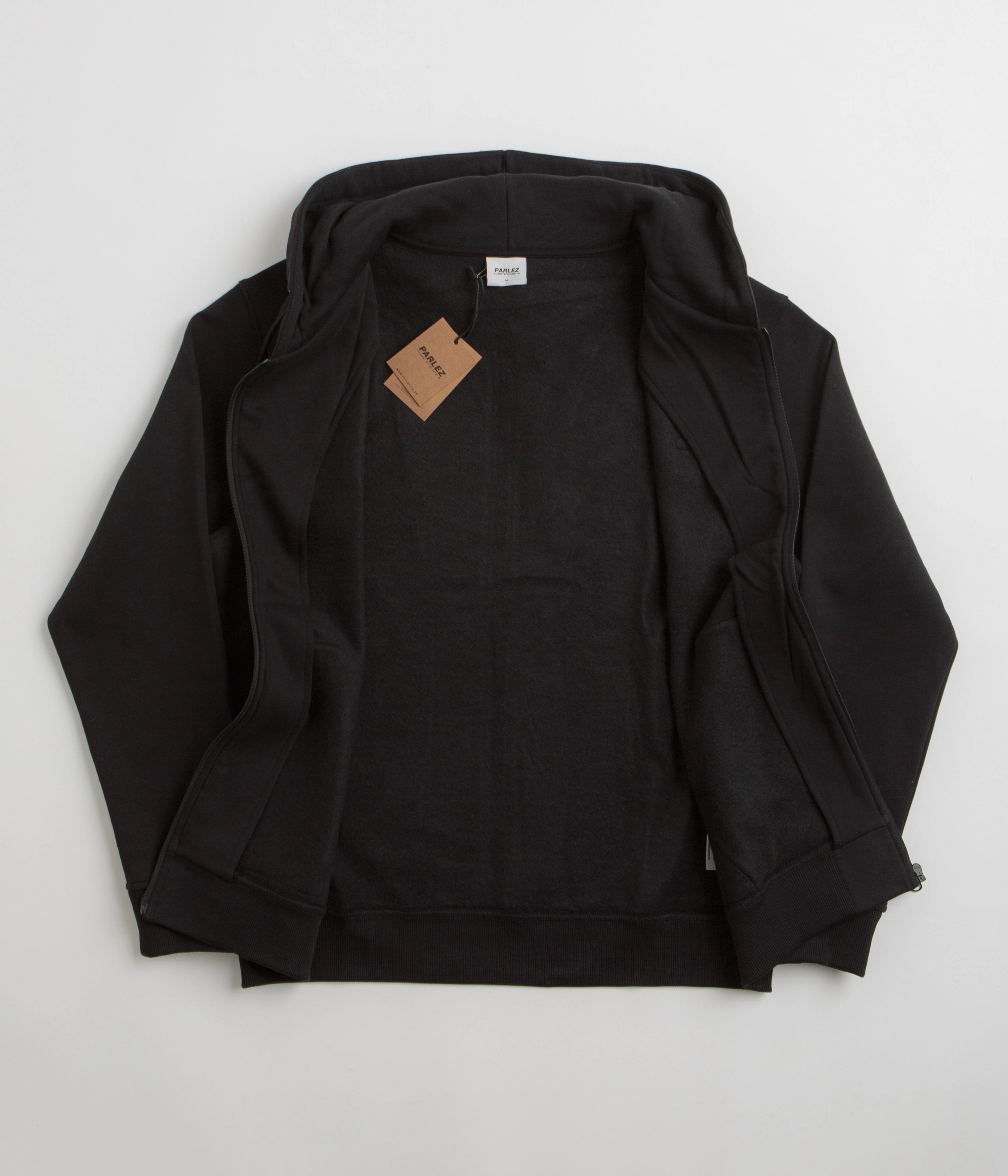 Parlez Demi Zip Hoodie - Black Minimal Style Soft touch finish