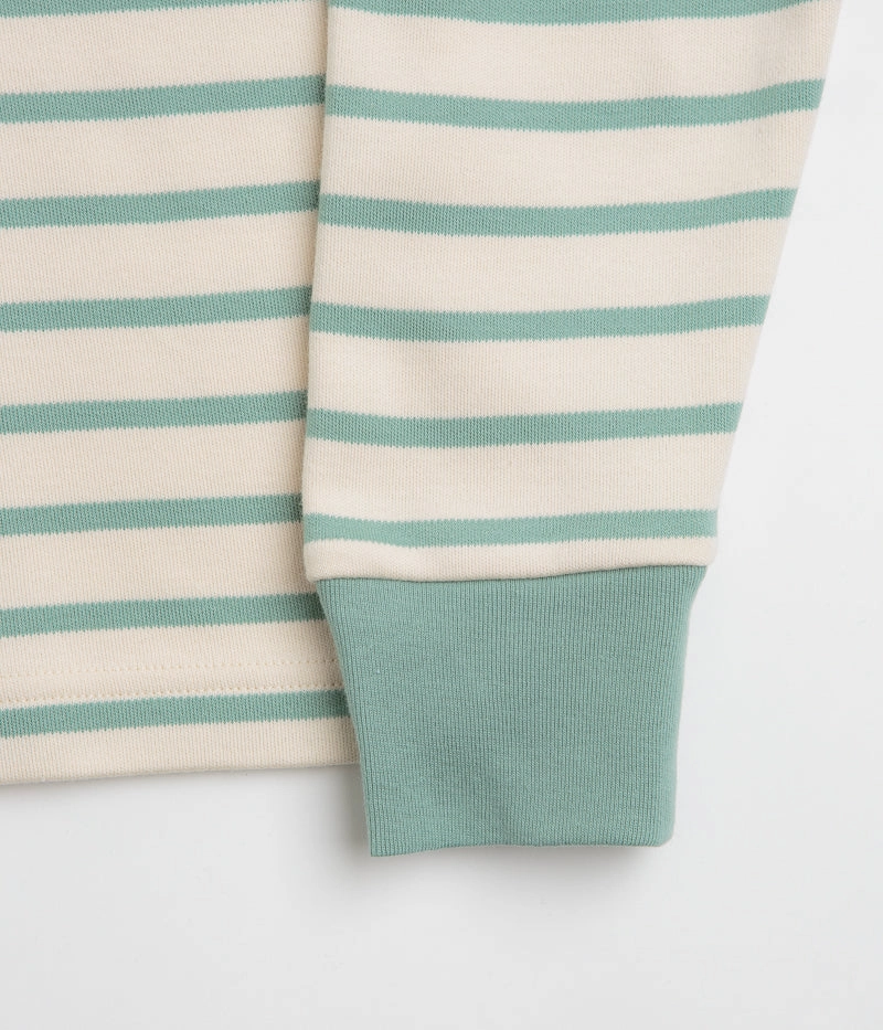 Geometric Print Parlez Shore YD Stripe Long Sleeve T-Shirt - Sage Shore