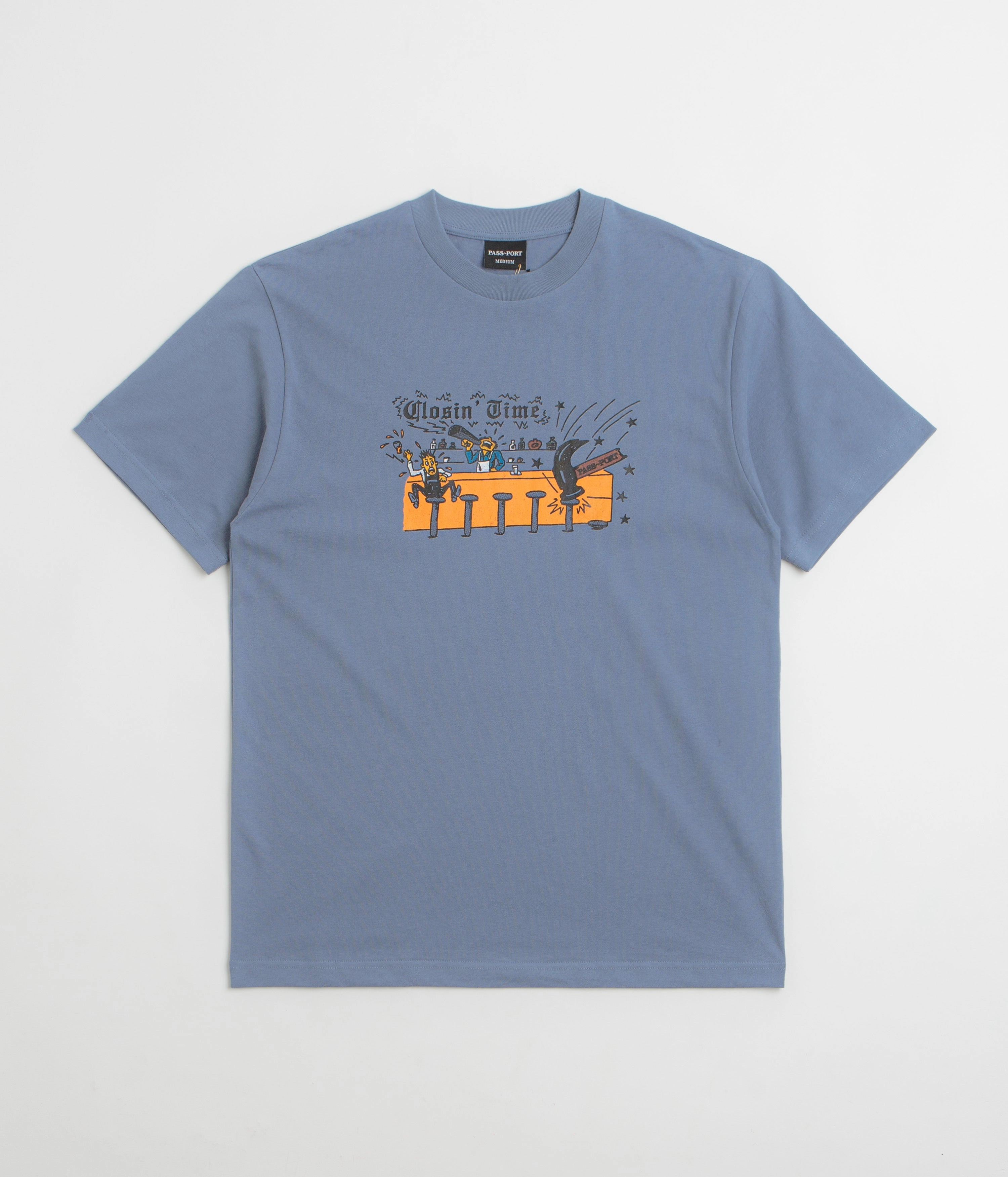 Pass Port Closin' Time T-Shirt - Washed Out Blue Easy Comfort