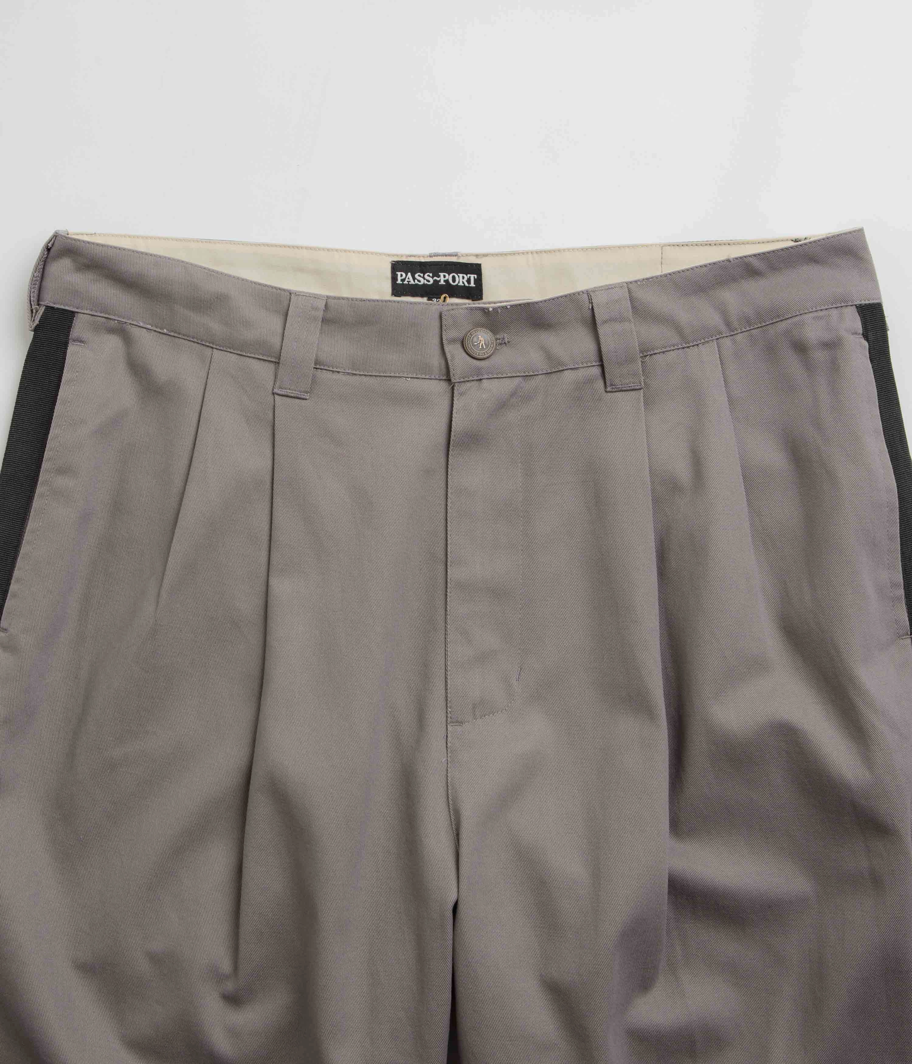 Pass Port Leagues Club Striped Pants - Grey / Black Stylish Fit