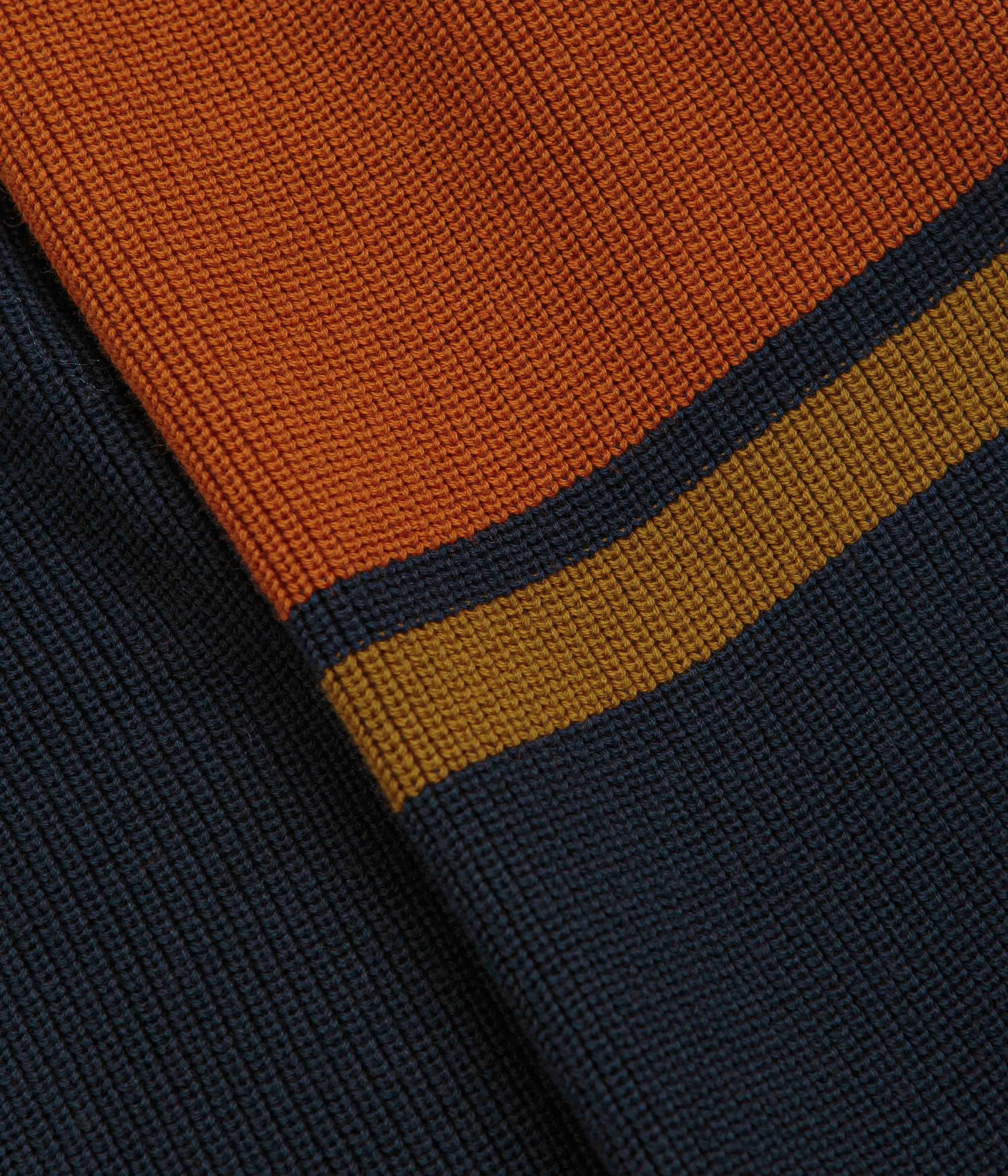 Core Chic Pass Port Organic Cotton Stripe Knit Sweatshirt - Navy