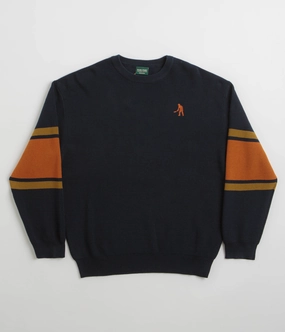 Pass Port Organic Cotton Stripe Knit Sweatshirt - Navy product dancing suitability Weekend Comfort