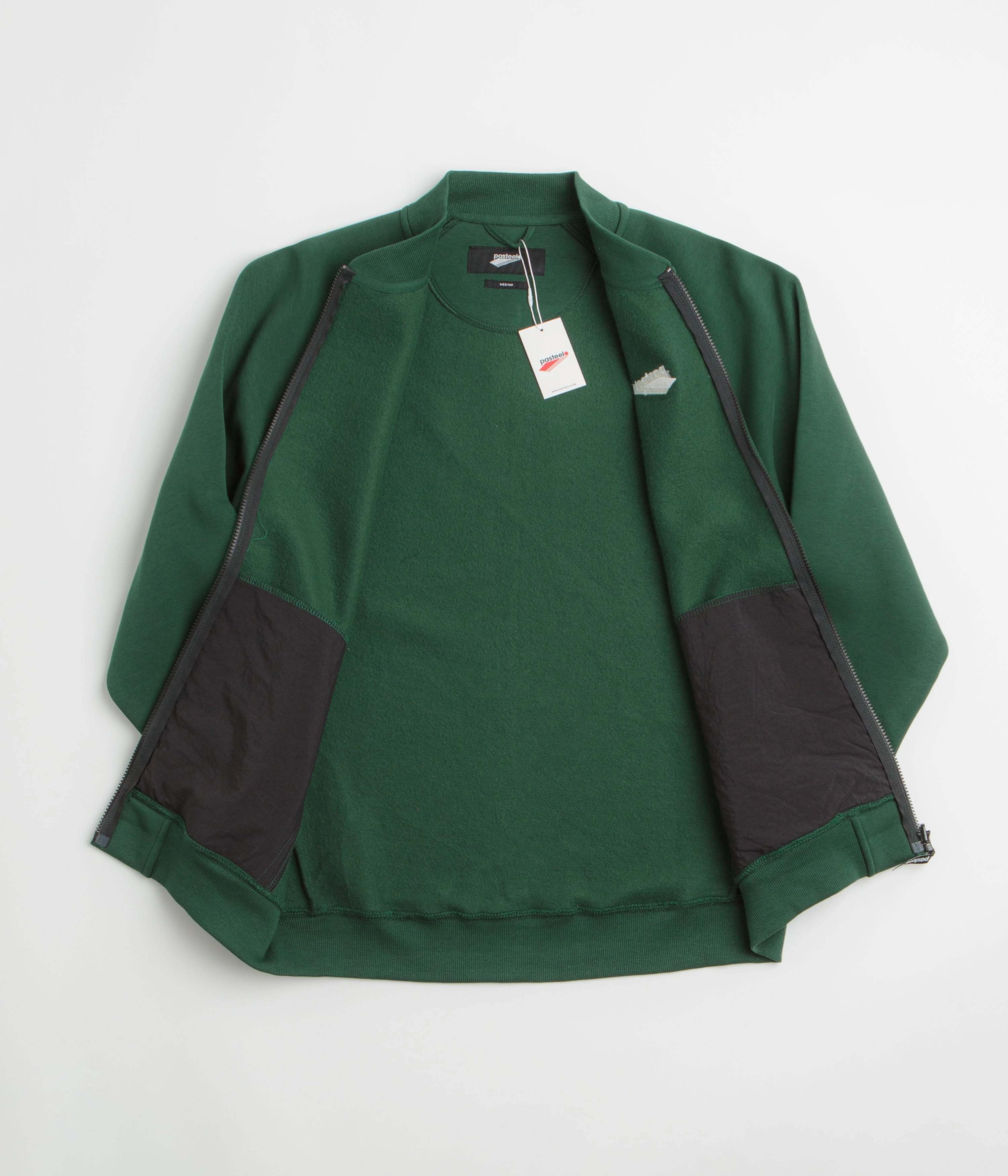 Pasteelo Zip Up Trainer Sweatshirt - Forest Running Gear comfortable for standing