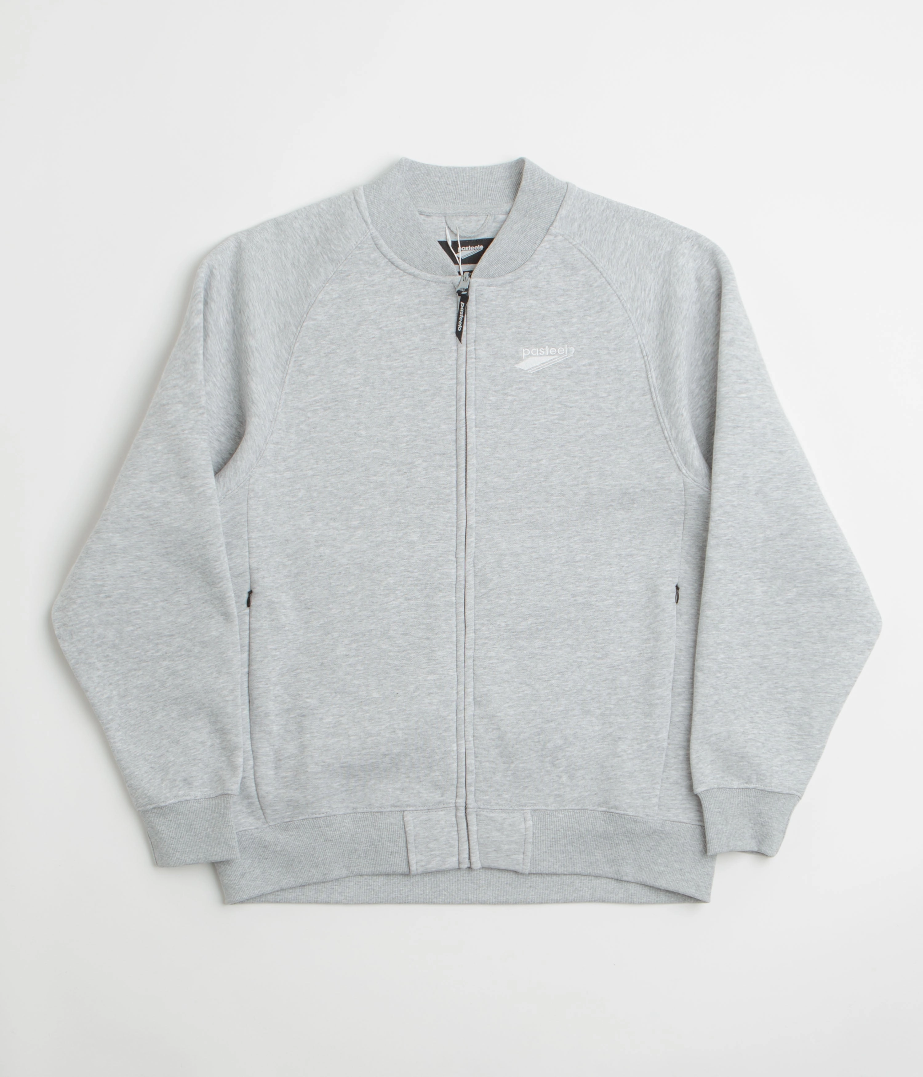 Pasteelo Zip Up Trainer Sweatshirt - Heather Grey Casual Elegance