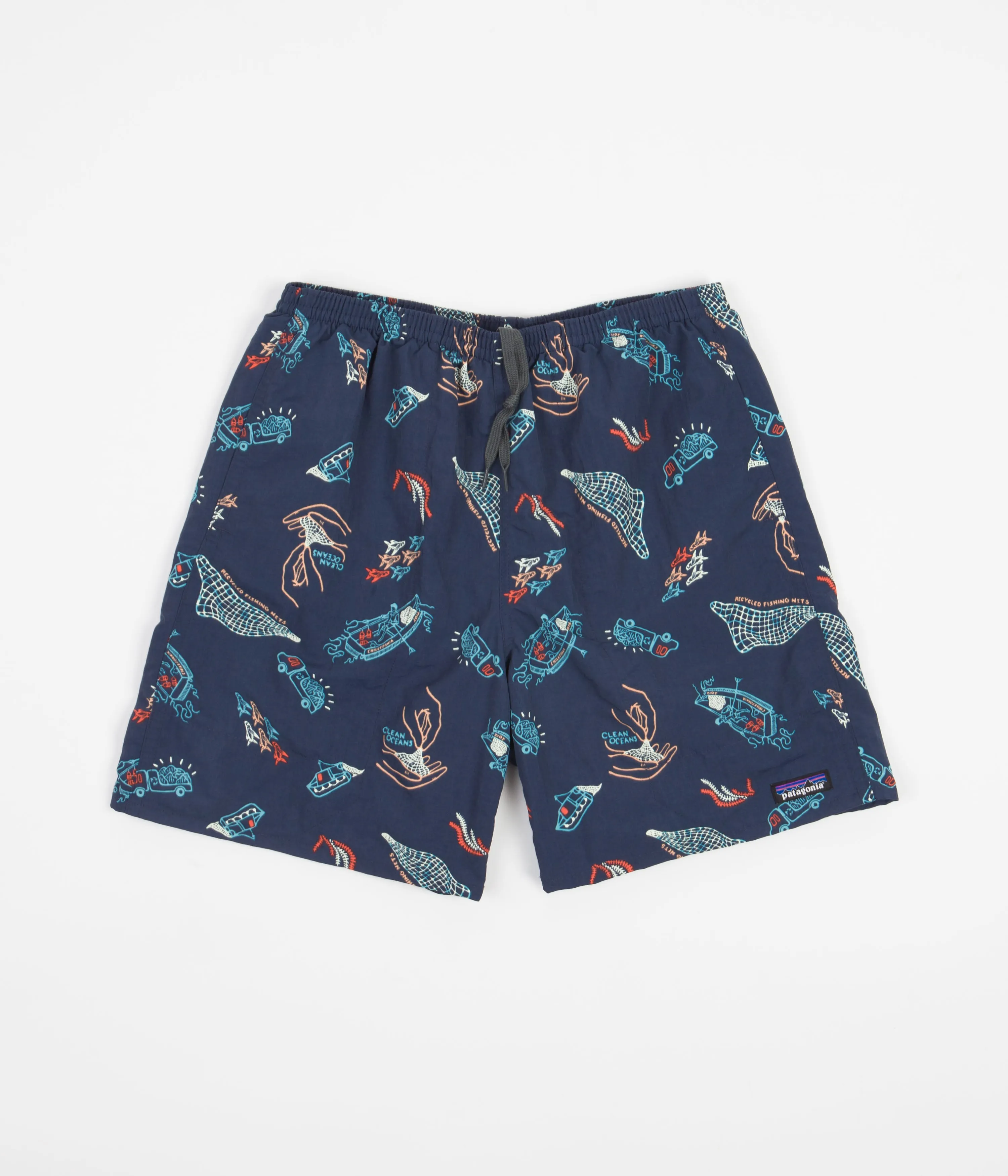 Patagonia Baggies Longs 7" Shorts - Clean Currents: Tidepool Blue Warm Season Flame Retardant Coating