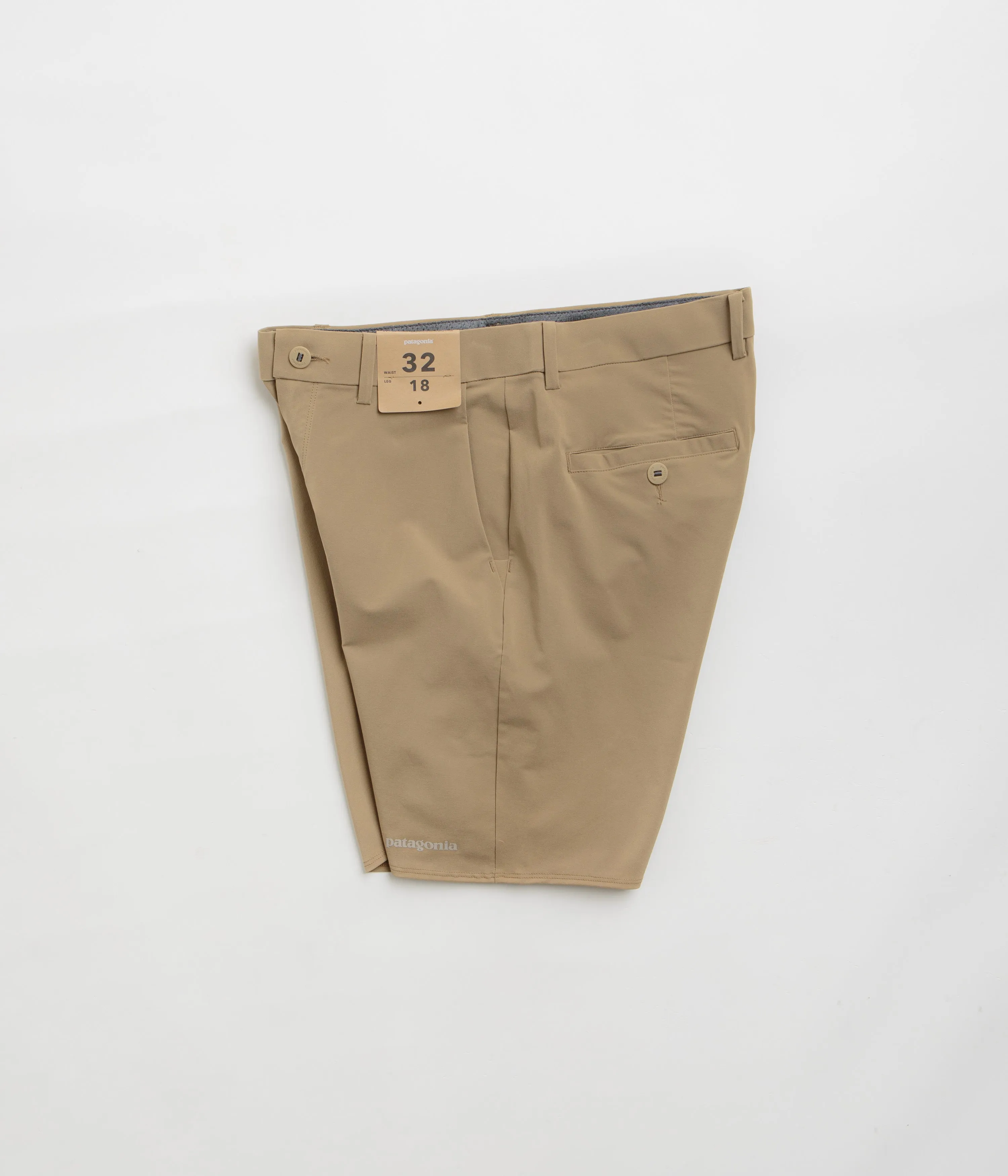 Anti Static Finish Patagonia Hydropeak Hybrid Walk 18" Shorts - Slab Khaki