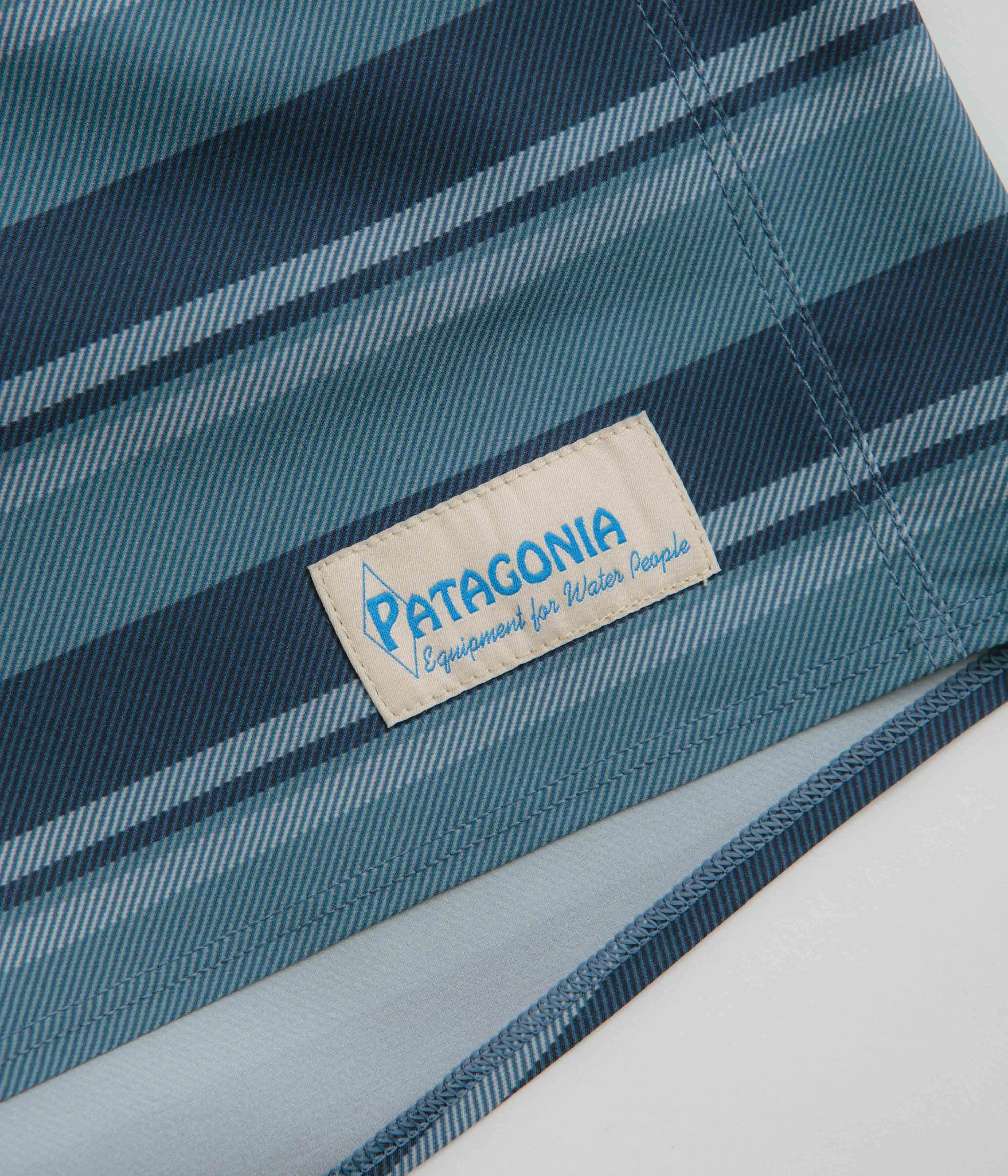 Nylon Material Patagonia Hydropeak Volley 16" Shorts - Twinnie Stripe: Still Blue