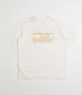Patagonia 73 Skyline Organic T-Shirt - Birch White Stylish Wear Comfort and Fit