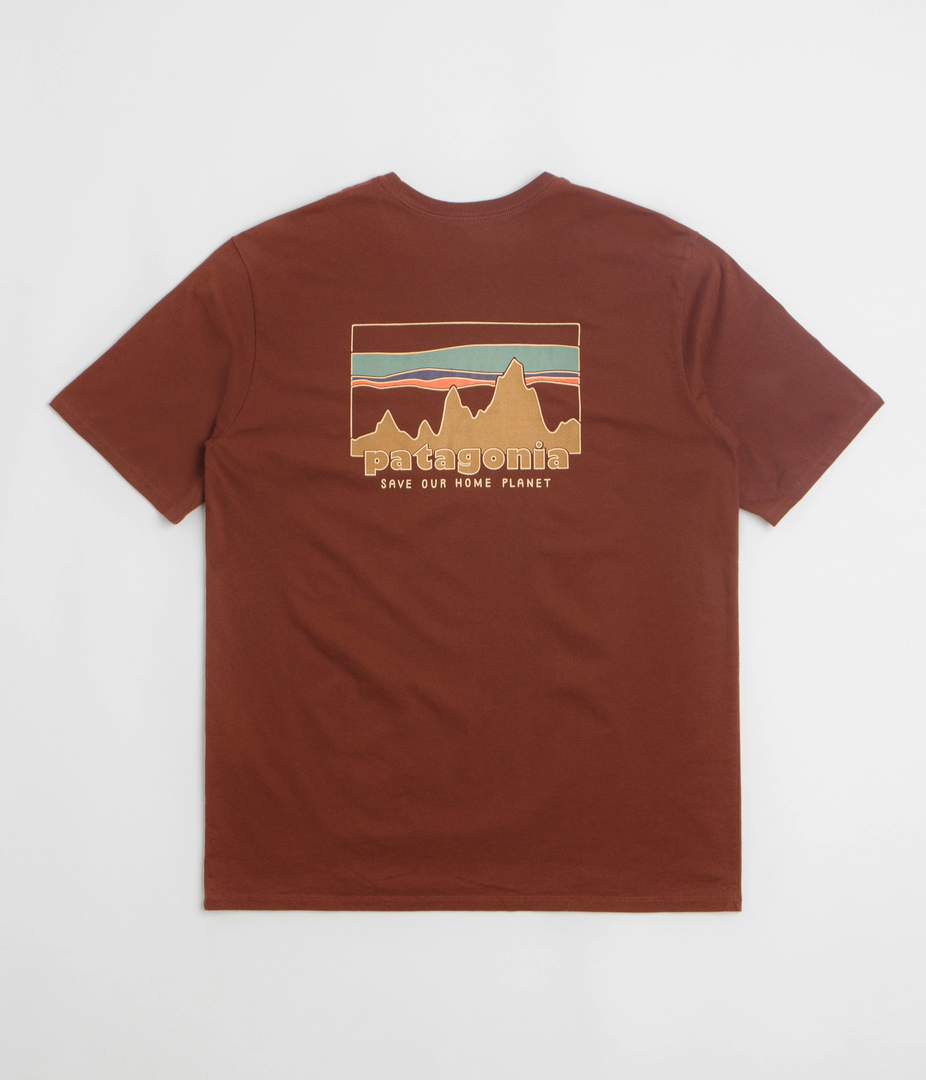 Patagonia 73 Skyline Organic T-Shirt - Dried Vanilla Cool Design All-Season Comfort