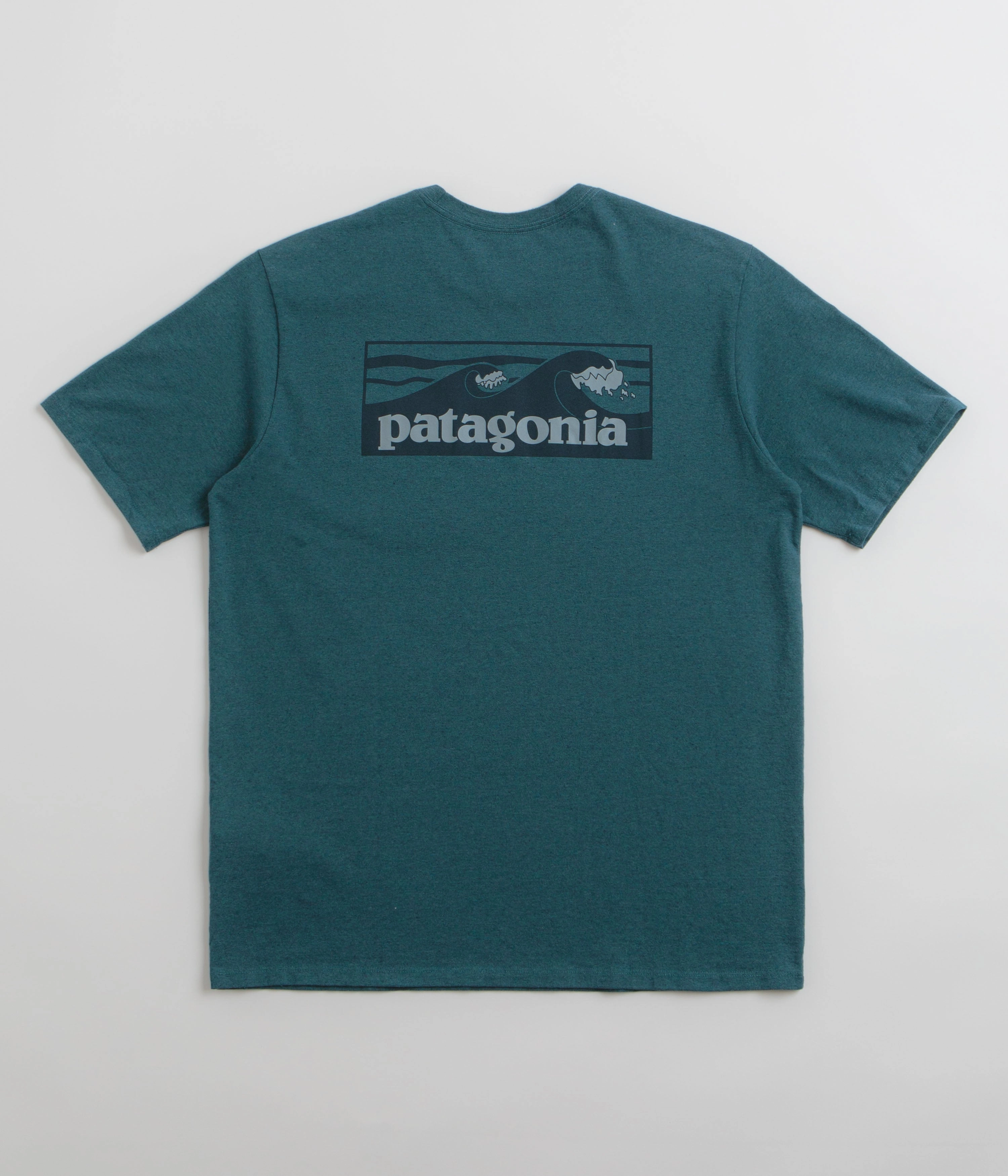Patagonia Boardshort Logo Pocket Responsibili-Tee T-Shirt - Wetland Blue Outdoor Adventure