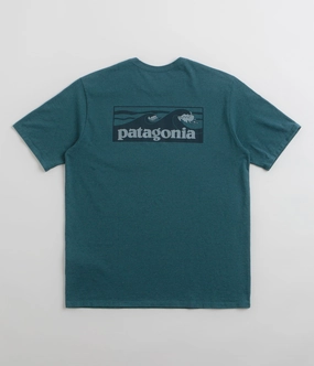 Patagonia Boardshort Logo Pocket Responsibili-Tee T-Shirt - Wetland Blue Outdoor Adventure