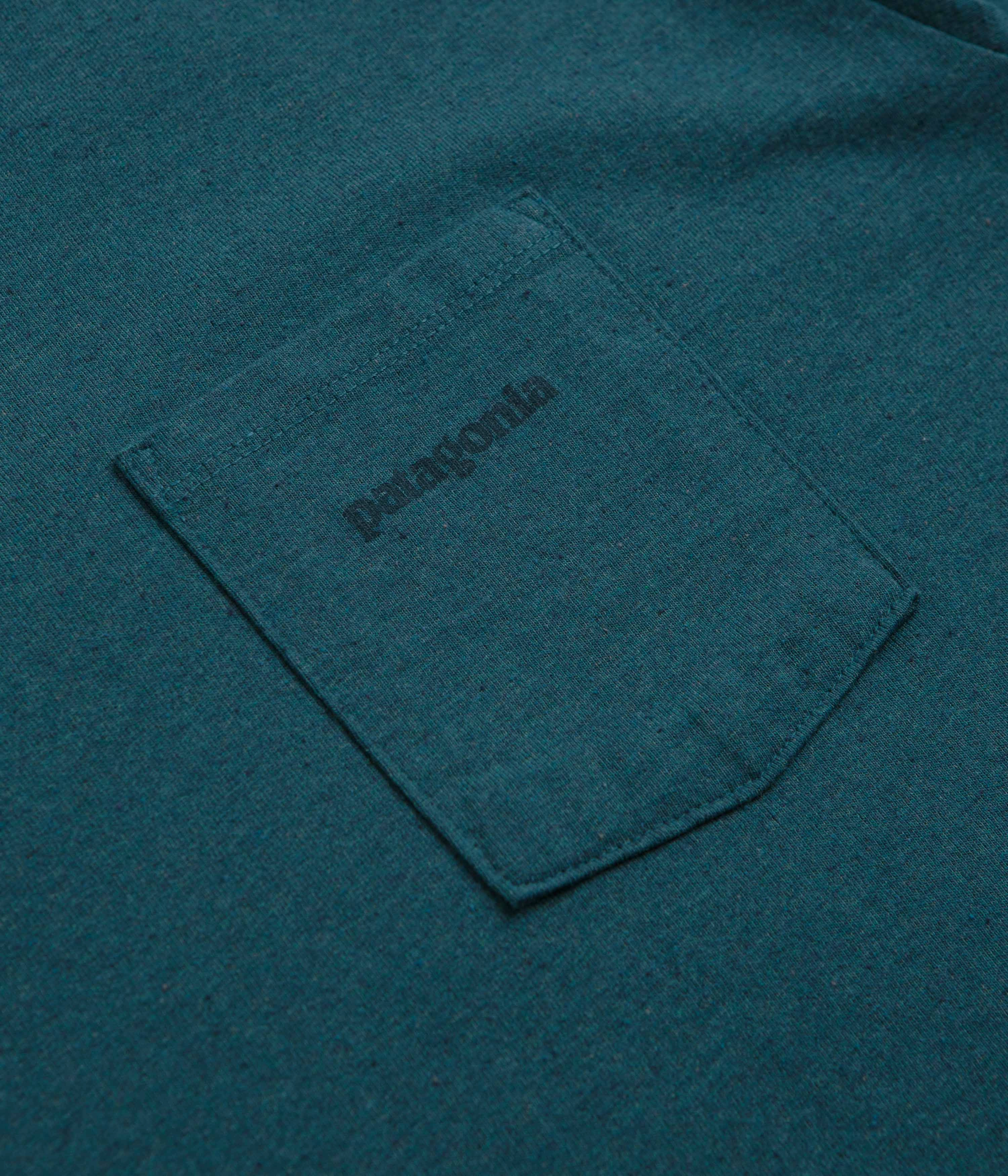 All-Season Comfort Wear Patagonia Boardshort Logo Pocket Responsibili-Tee T-Shirt - Wetland Blue