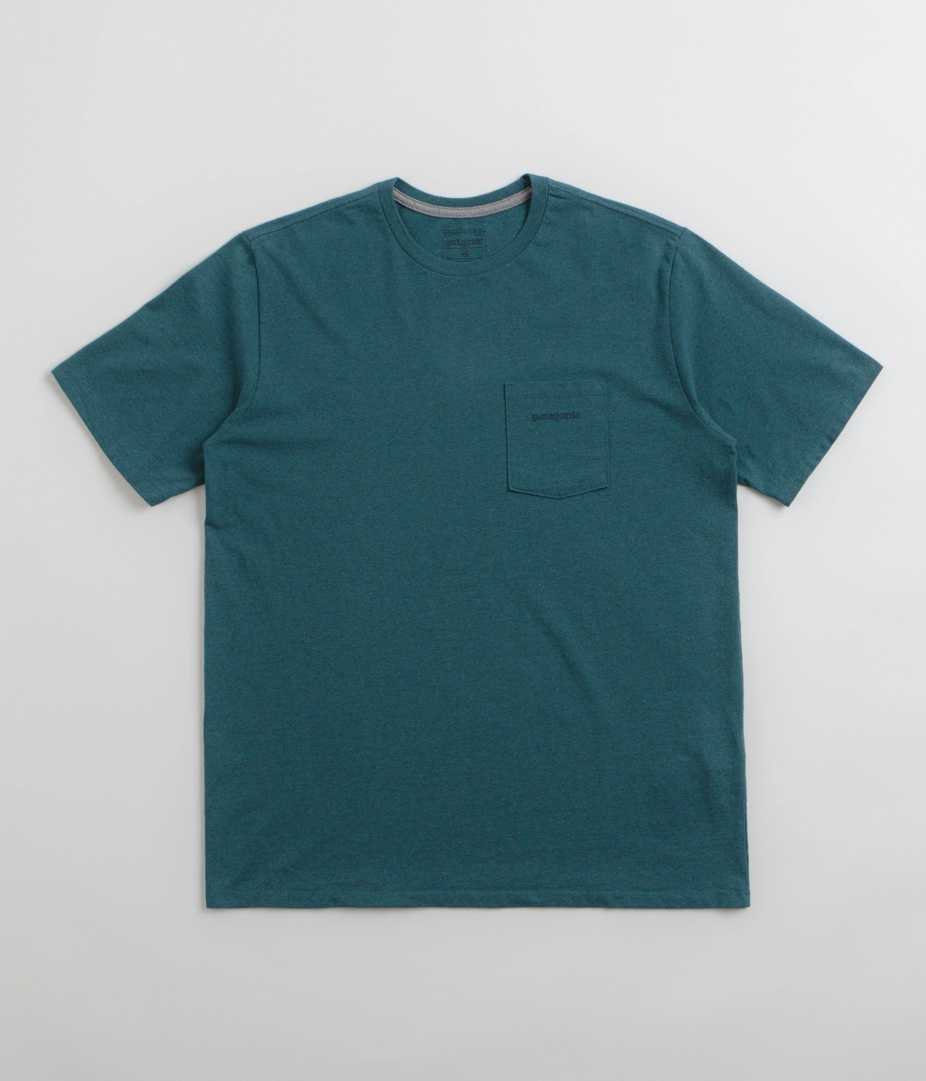 Patagonia Boardshort Logo Pocket Responsibili-Tee T-Shirt - Wetland Blue Stretch Knit
