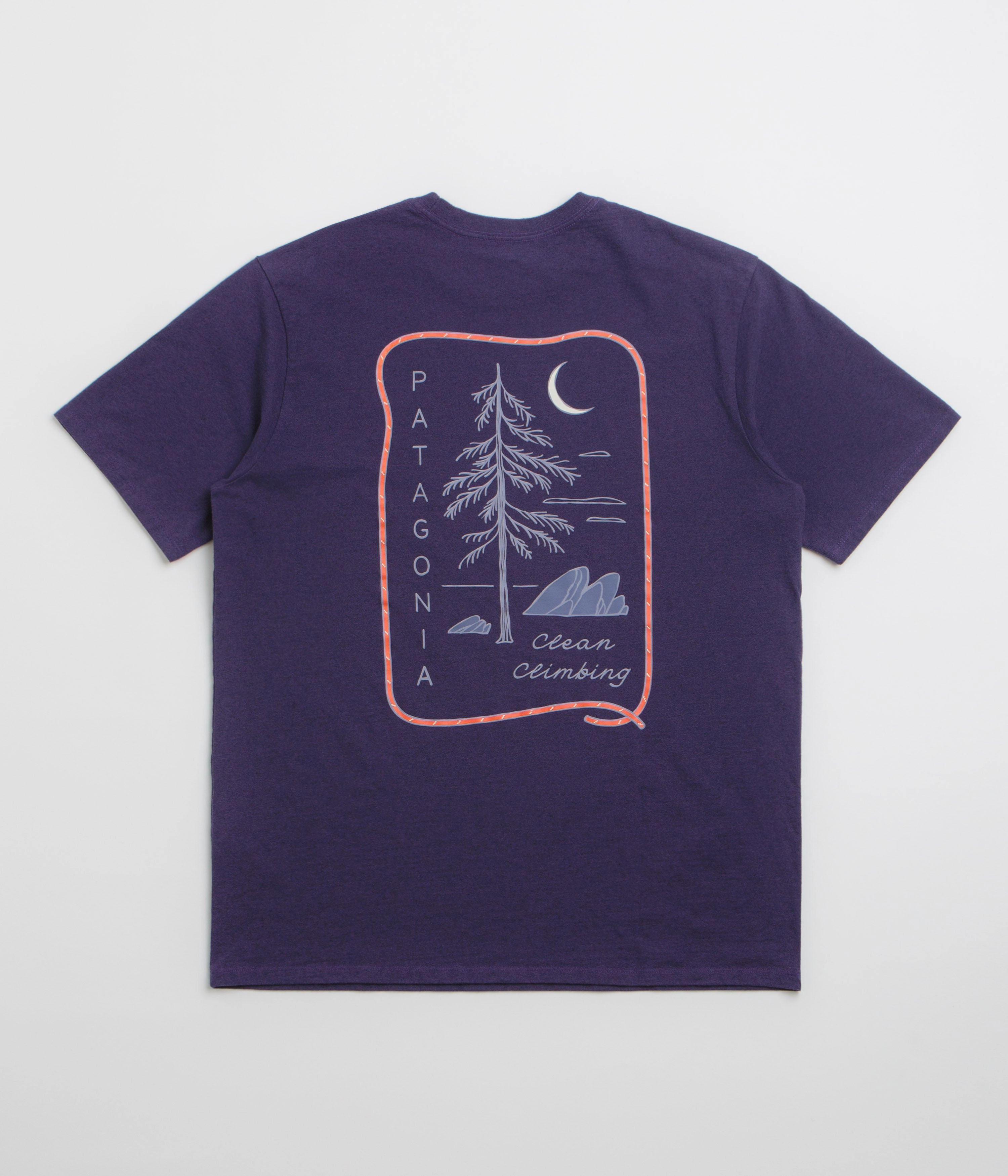 Patagonia Clean Climb Roots Responsibili-Tee T-Shirt - Plummet Purple Trendy Fabric