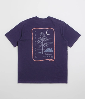 Patagonia Clean Climb Roots Responsibili-Tee T-Shirt - Plummet Purple Trendy Fabric