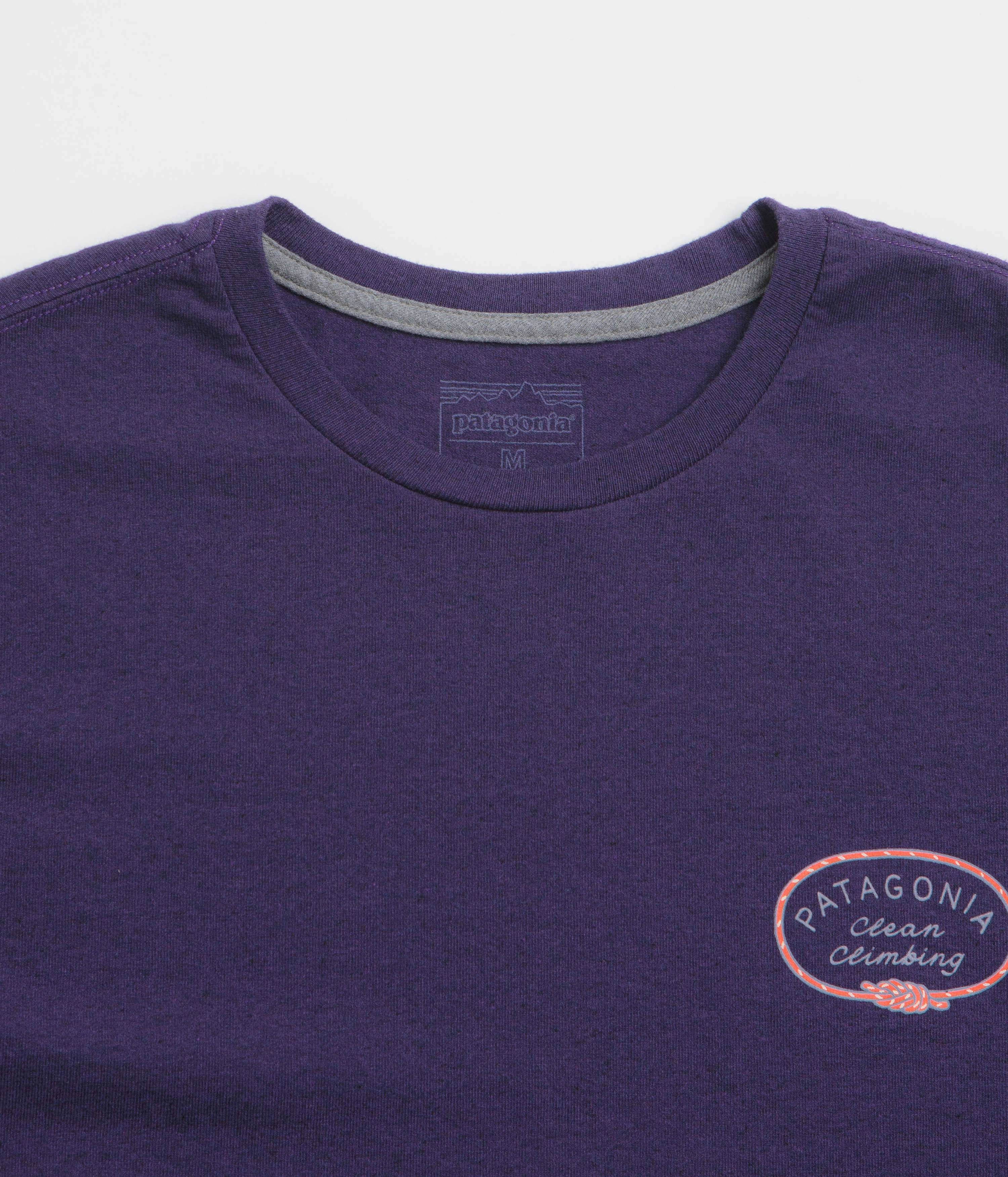 Patagonia Clean Climb Roots Responsibili-Tee T-Shirt - Plummet Purple Fashion Essential Cozy Wearable