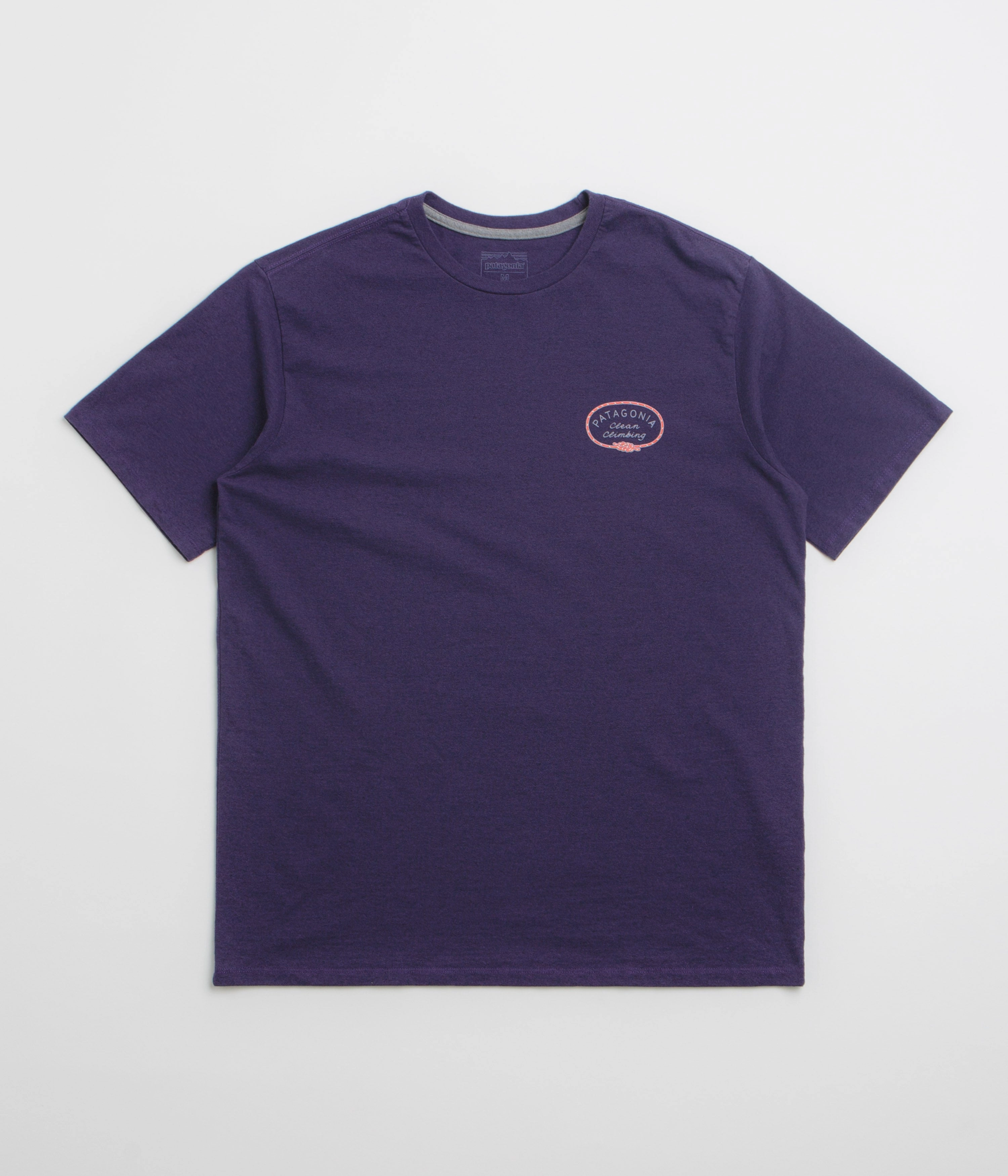 Patagonia Clean Climb Roots Responsibili-Tee T-Shirt - Plummet Purple City Outfit