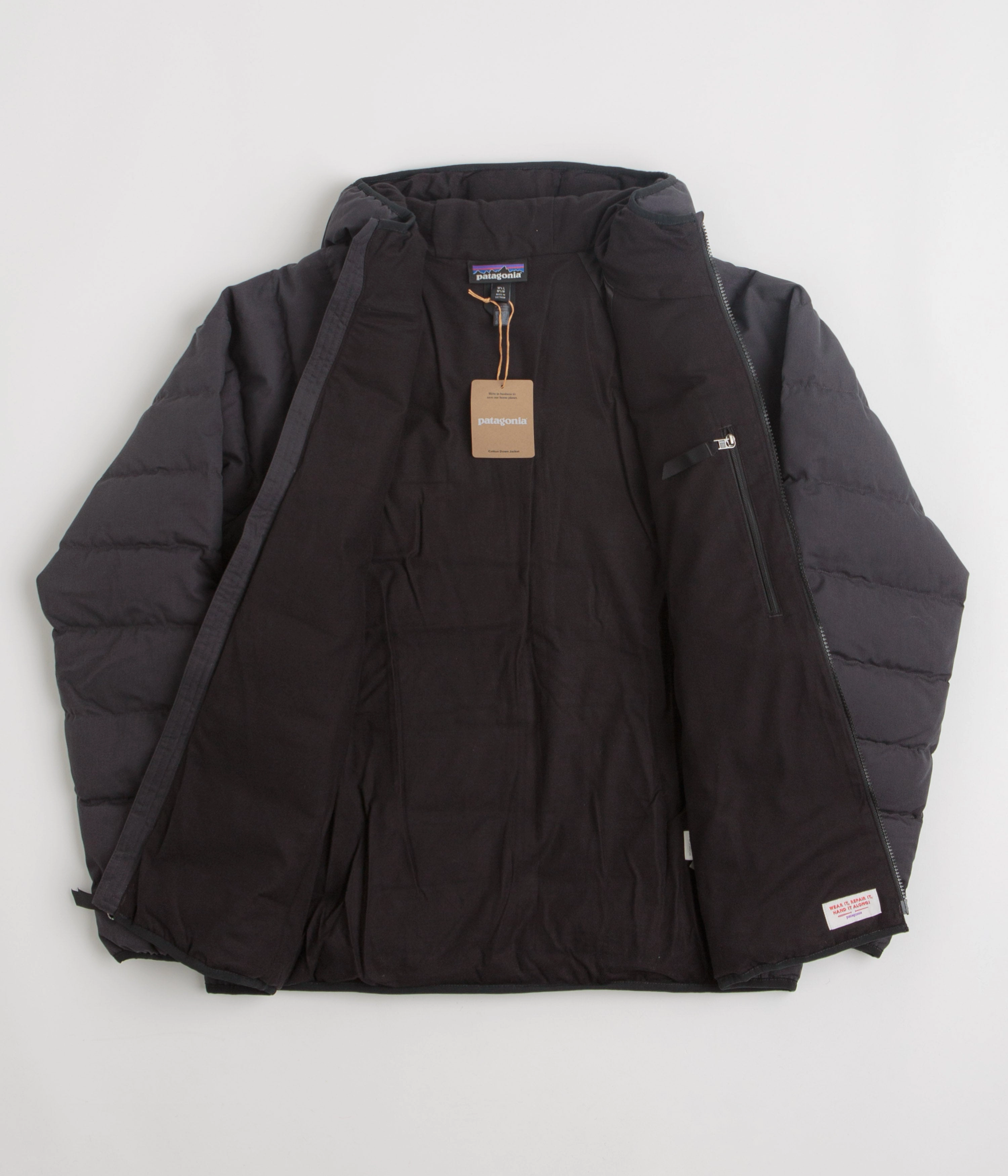 Chilly Days Practical Layer Patagonia Cotton Down Jacket - Black