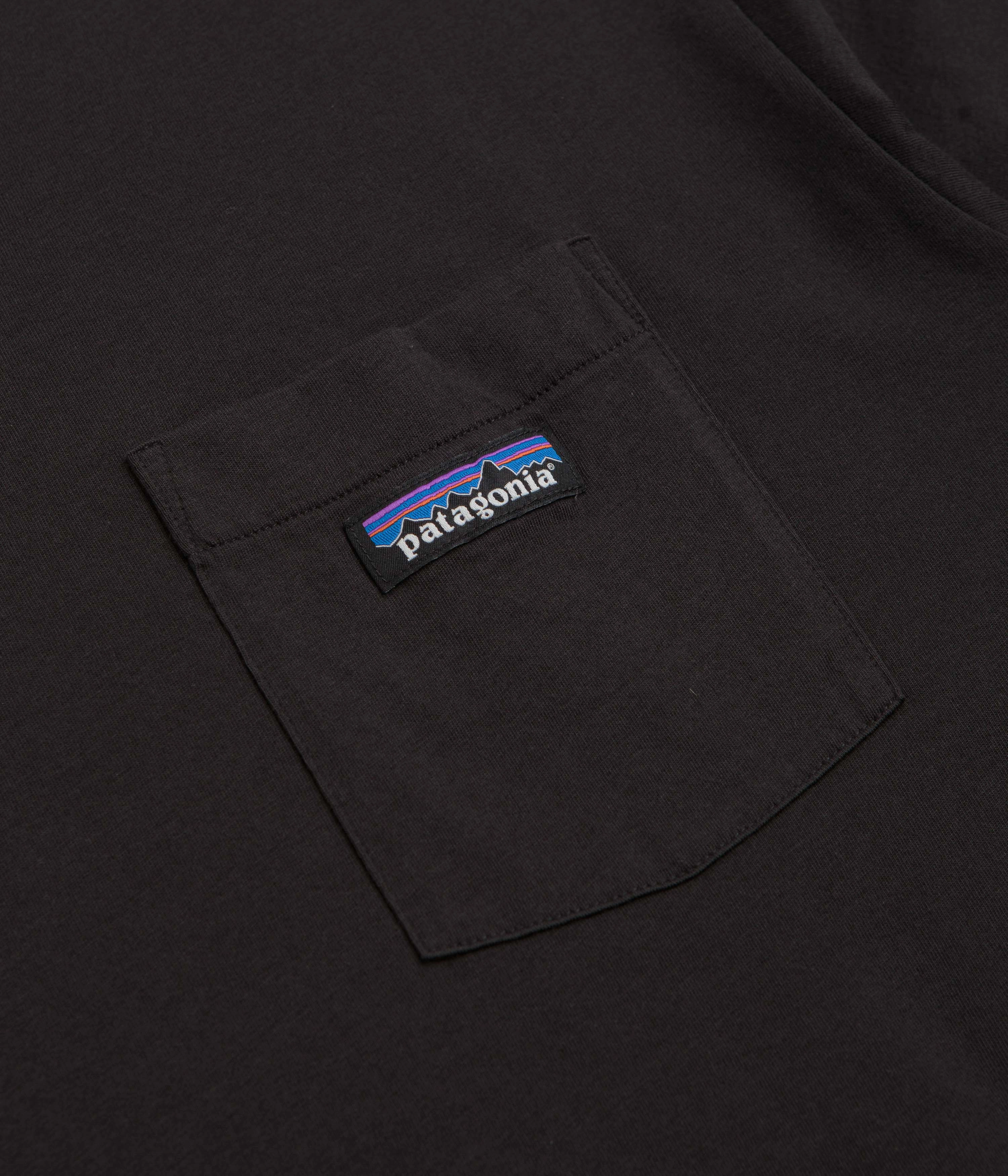 Patagonia Daily Pocket T-Shirt - Black / Black Beaded details FadeResistant Coating
