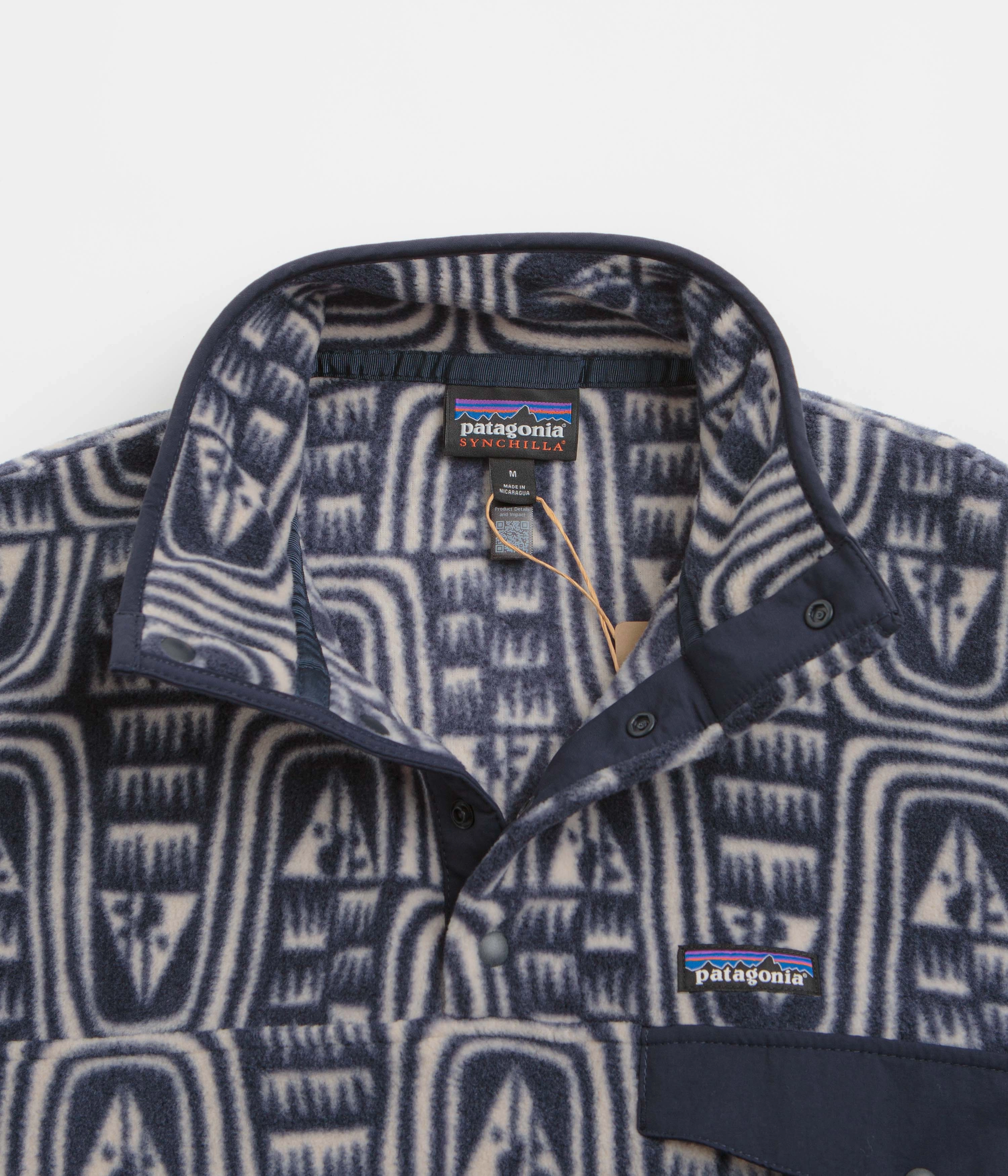 Tech Layer Snow Day Patagonia Lightweight Synchilla Snap-T Fleece - Flow: Sunken Blue