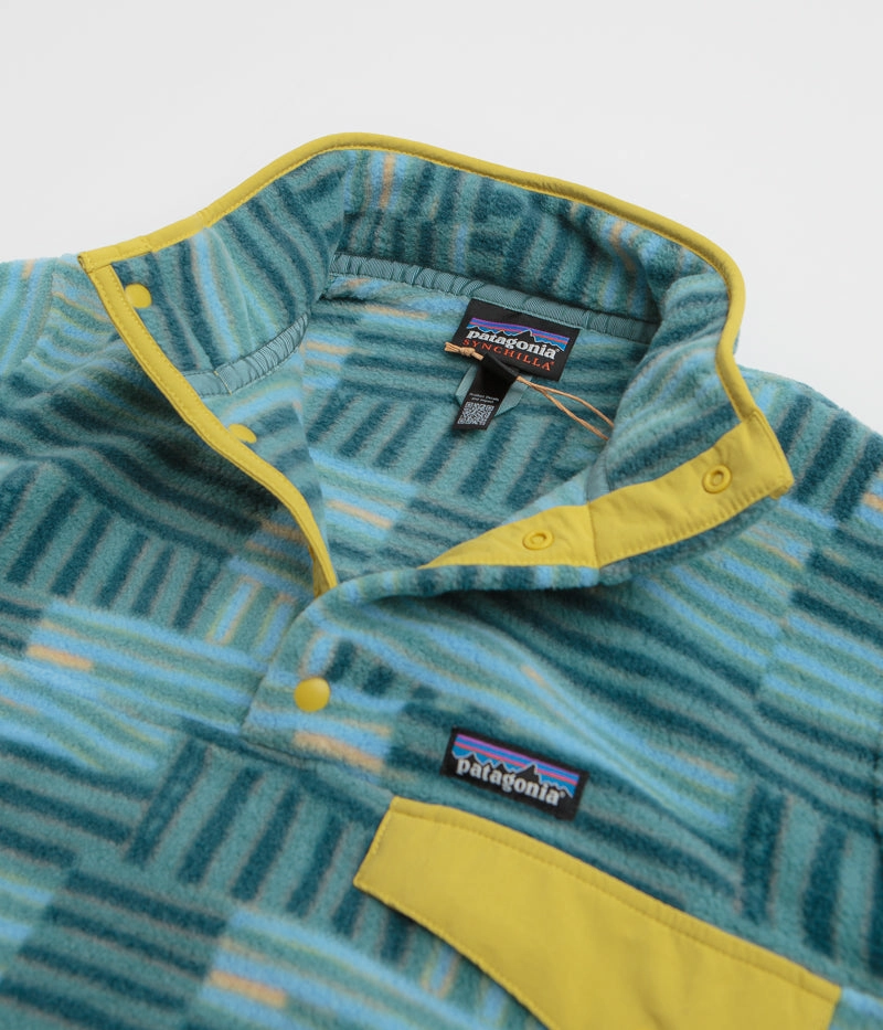 Patagonia Lightweight Synchilla Snap-T Fleece - Quilty Fitz: Wetland Blue Wind Break