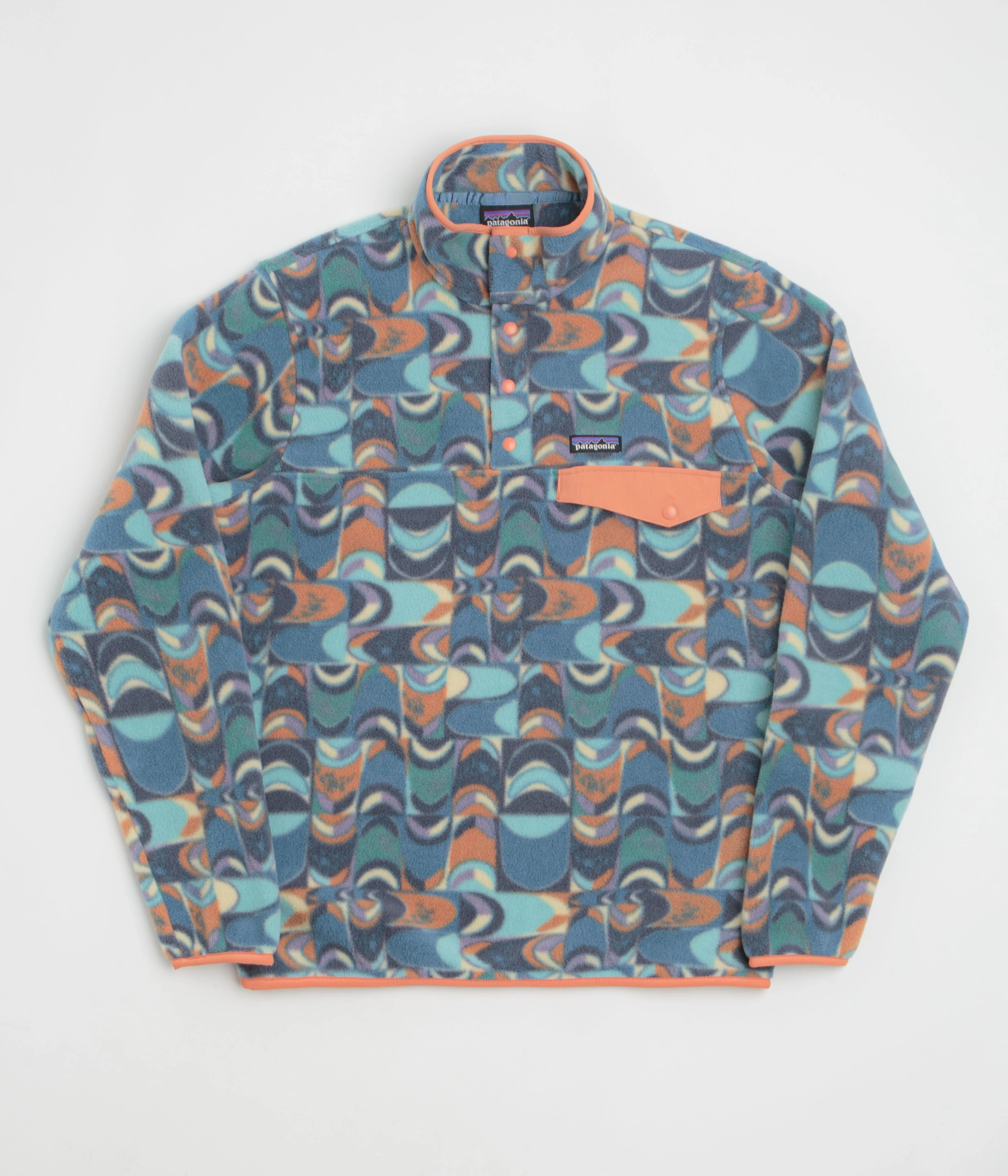 Patagonia Lightweight Synchilla Snap-T Fleece - Swallowtail Geo: Still Blue Base Coverage
