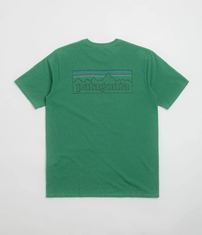 Minimal Outfit Quick-Drying Shirt Patagonia P-6 Logo Responsibili-Tee T-Shirt - P-6 Outline: Heartleaf Green