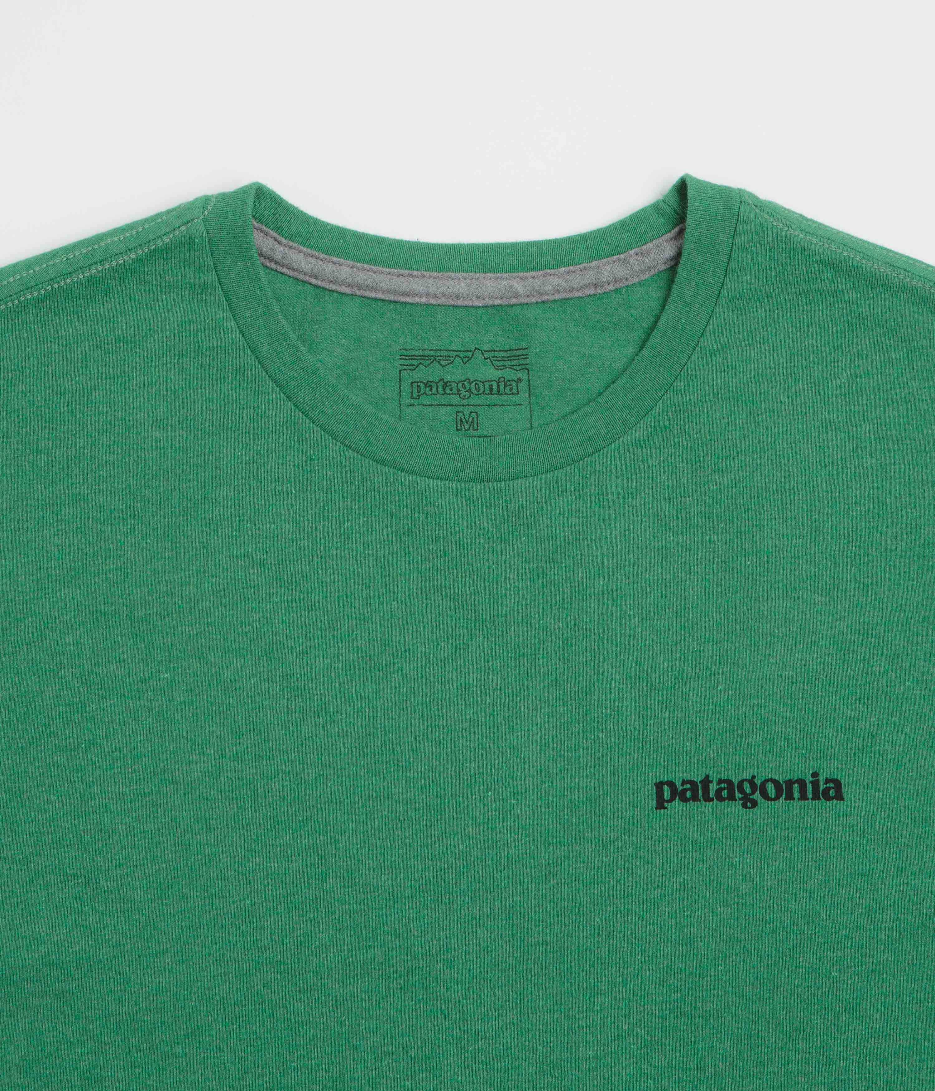 Patagonia P-6 Logo Responsibili-Tee T-Shirt - P-6 Outline: Heartleaf Green Minimalist Stitching