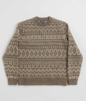 product date night charm factor Patagonia Recycled Wool Sweatshirt - Helmsman: Seabird Grey