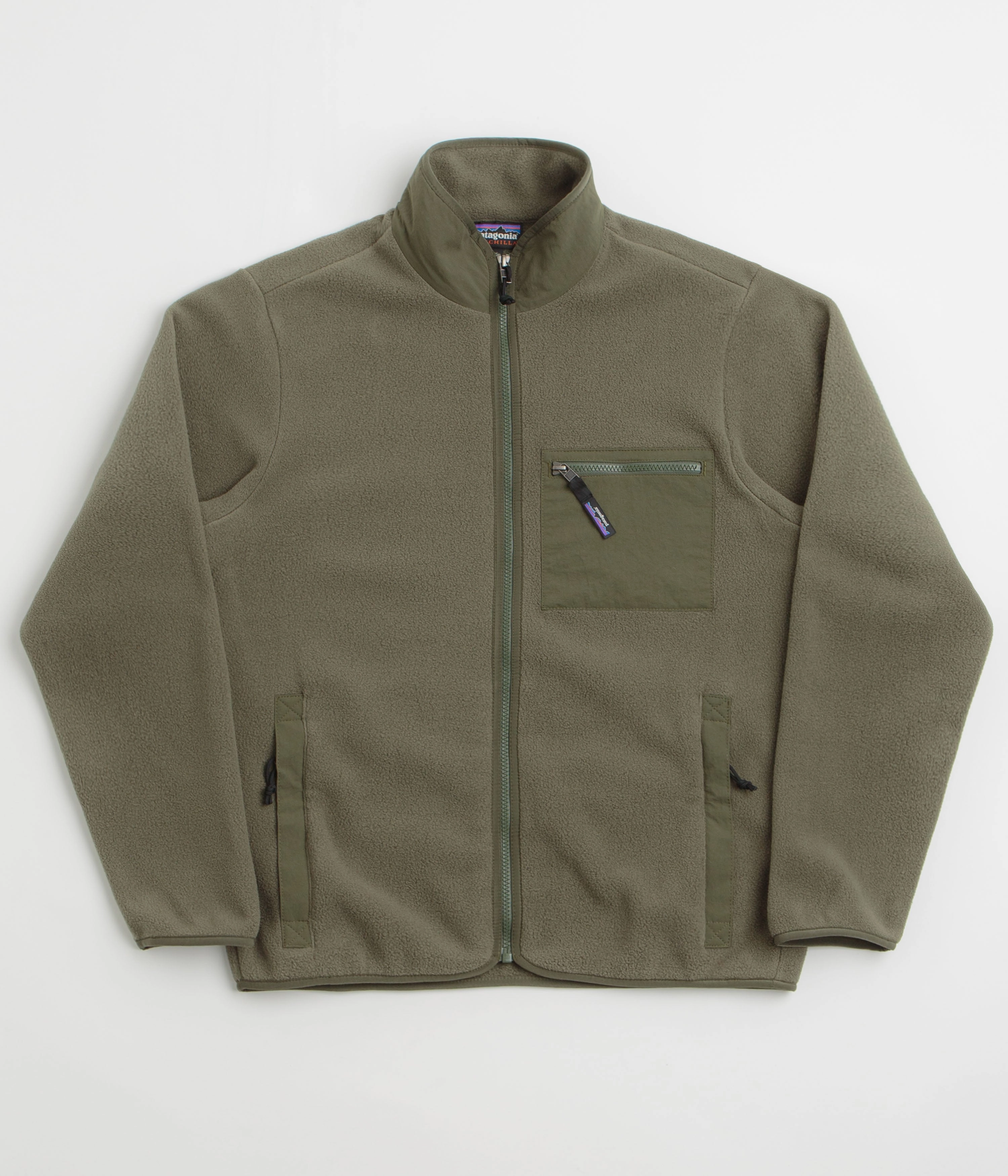 Patagonia Synchilla Jacket - Basin Green LowProfile Seam Design Fashionable Outerwear