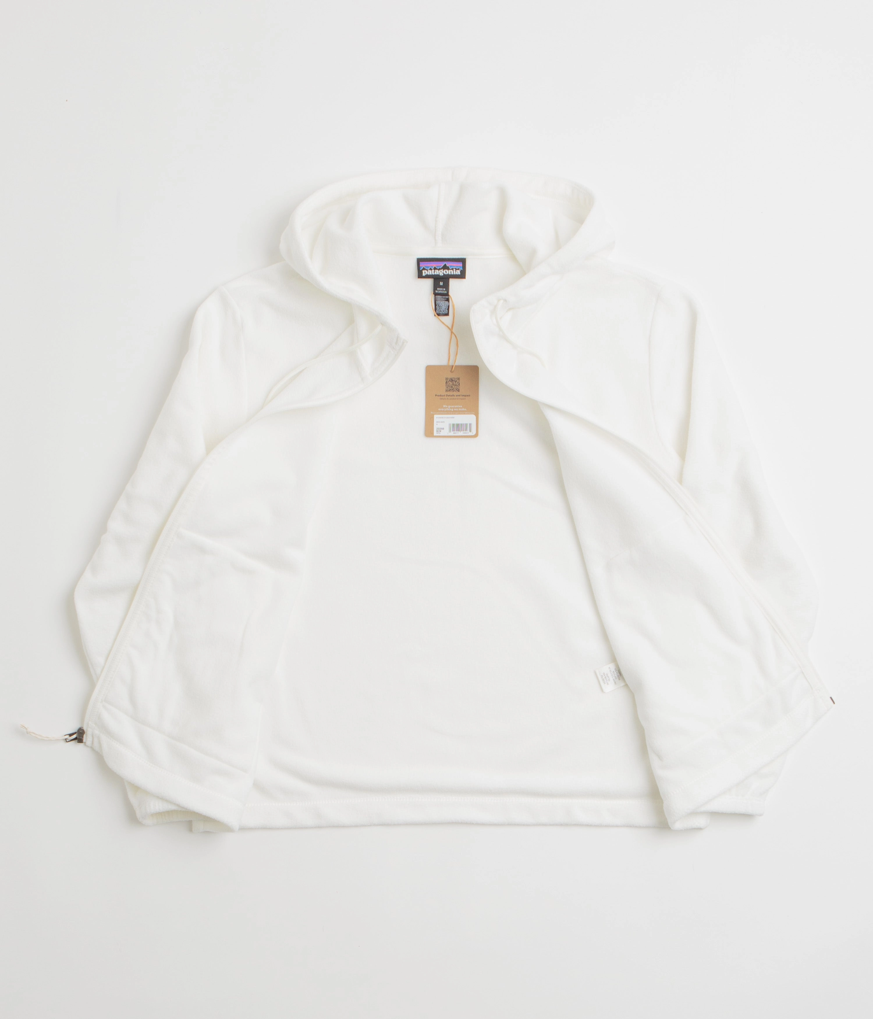 Sporty Fit Patagonia Womens Micro D Hooded Fleece - Birch White