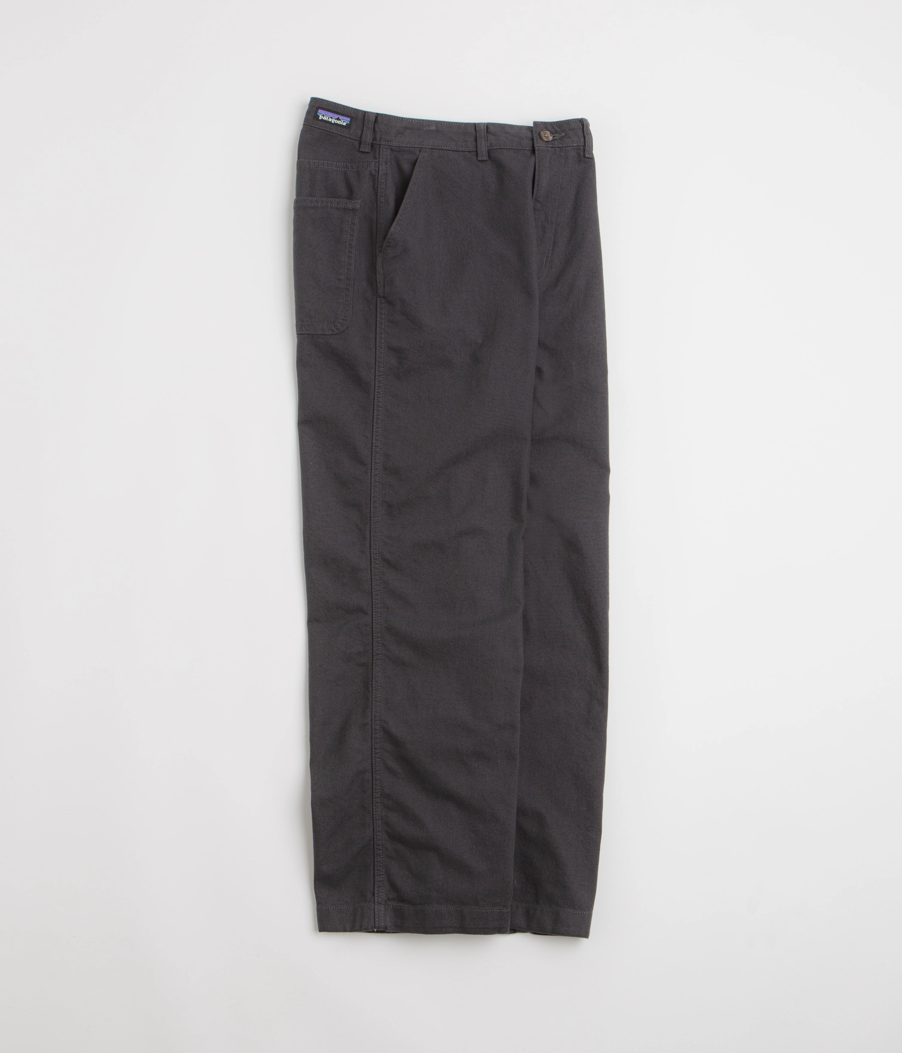 Belt loops Low Profile Fasteners Patagonia Womens Point Reyes Canvas Wide Leg Pants - Ink Black