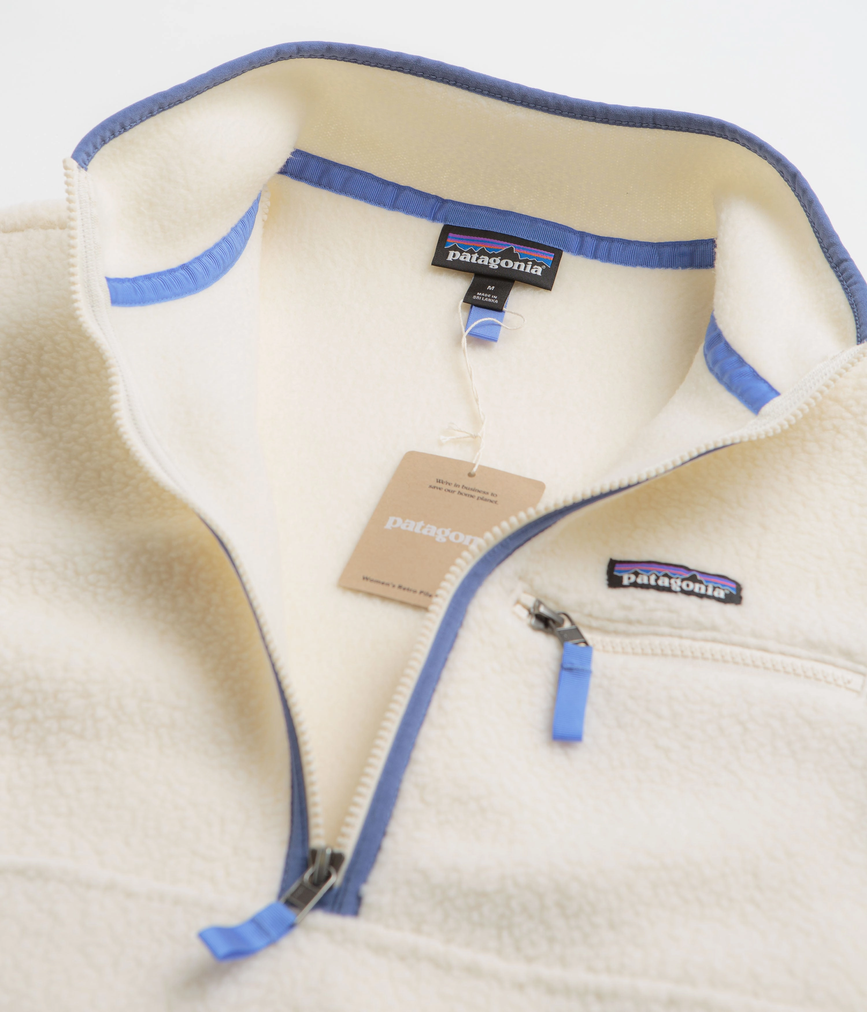 Raglan Sleeve Patagonia Womens Retro Pile Marsupial Fleece - Natural