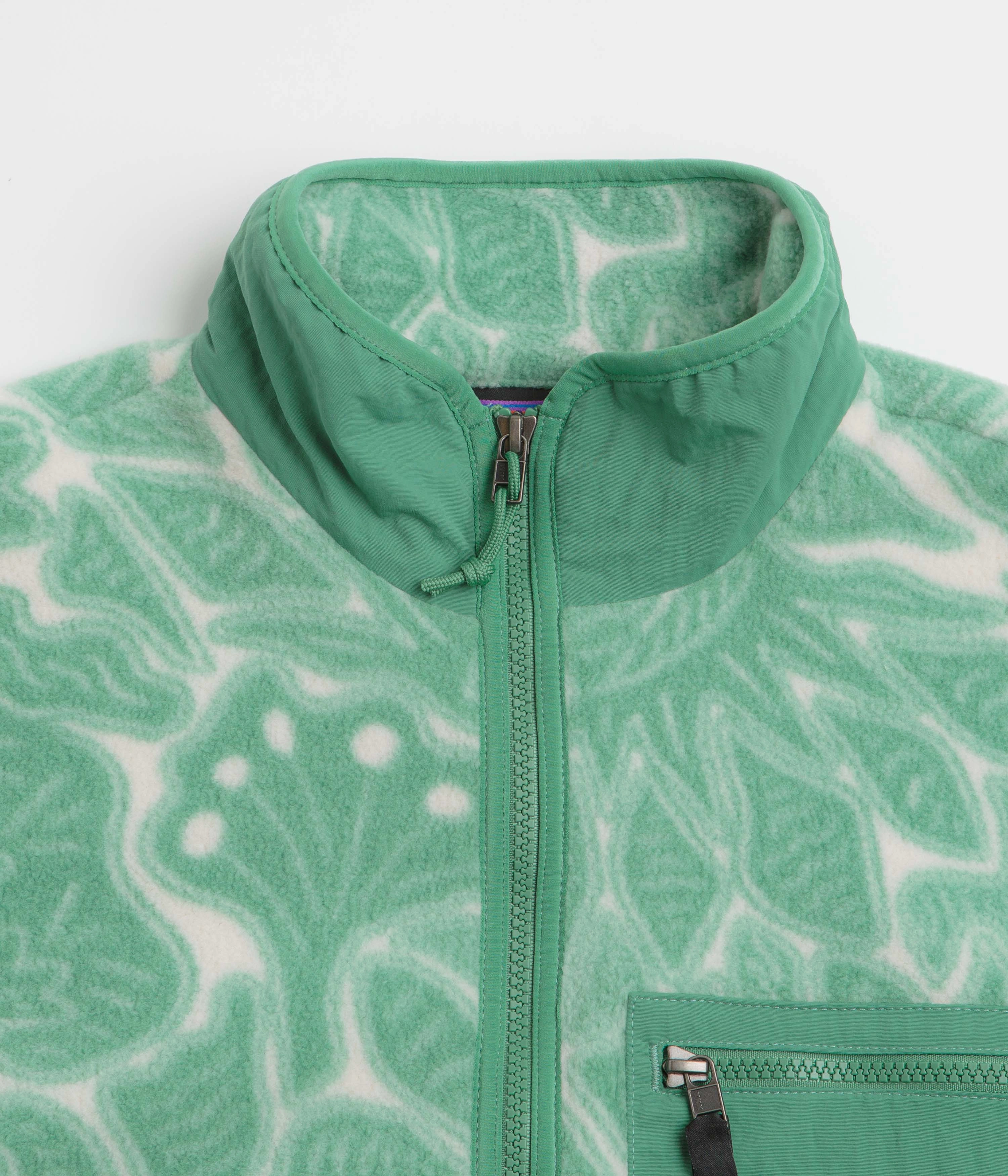 Rain Fit clearance Patagonia Womens Synchilla Fleece Jacket - Bees and Flowers: Heartleaf Green