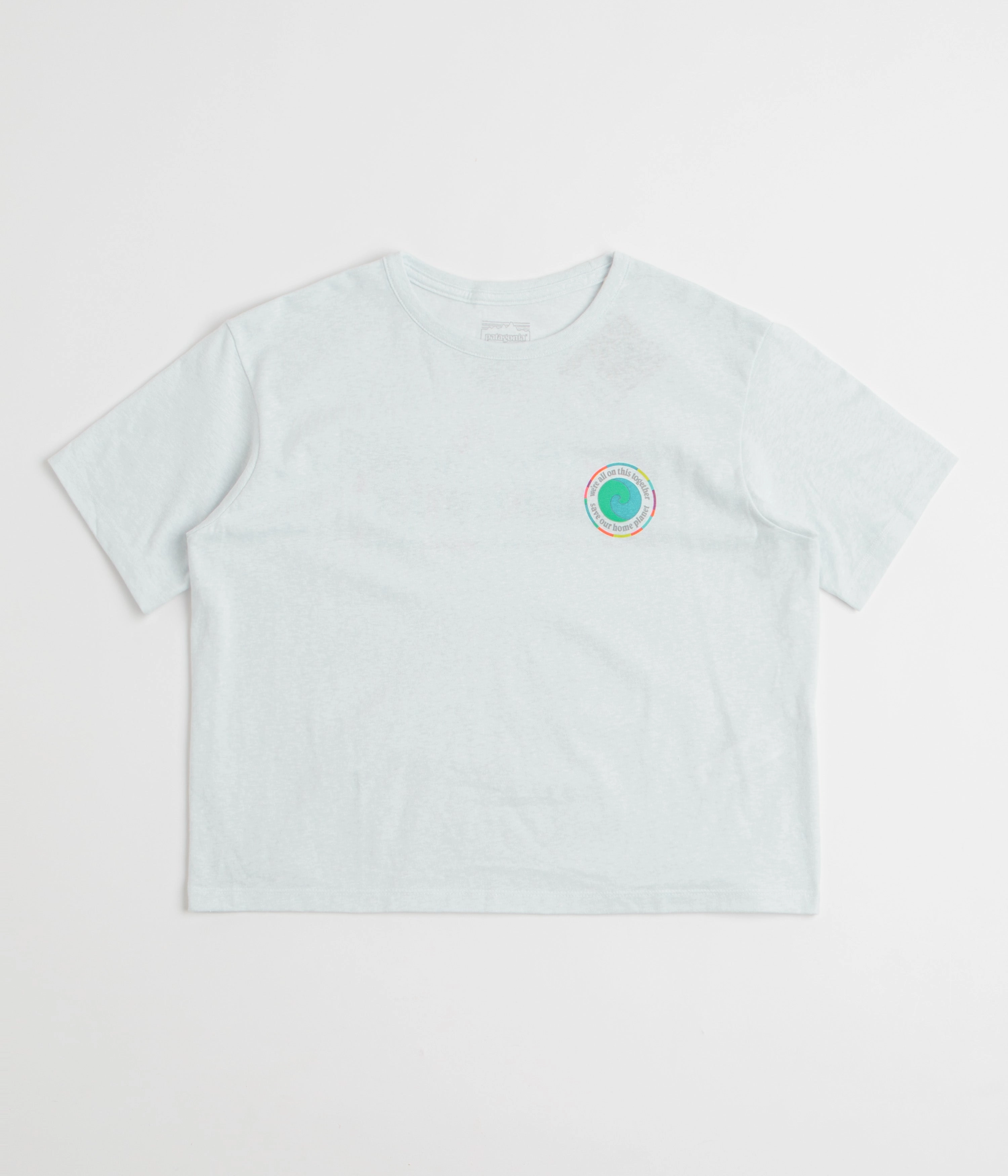 Patagonia Womens Unity Fitz Easy Cut Responsibili-Tee T-Shirt - White Casual Statement Drop Shoulder Cut